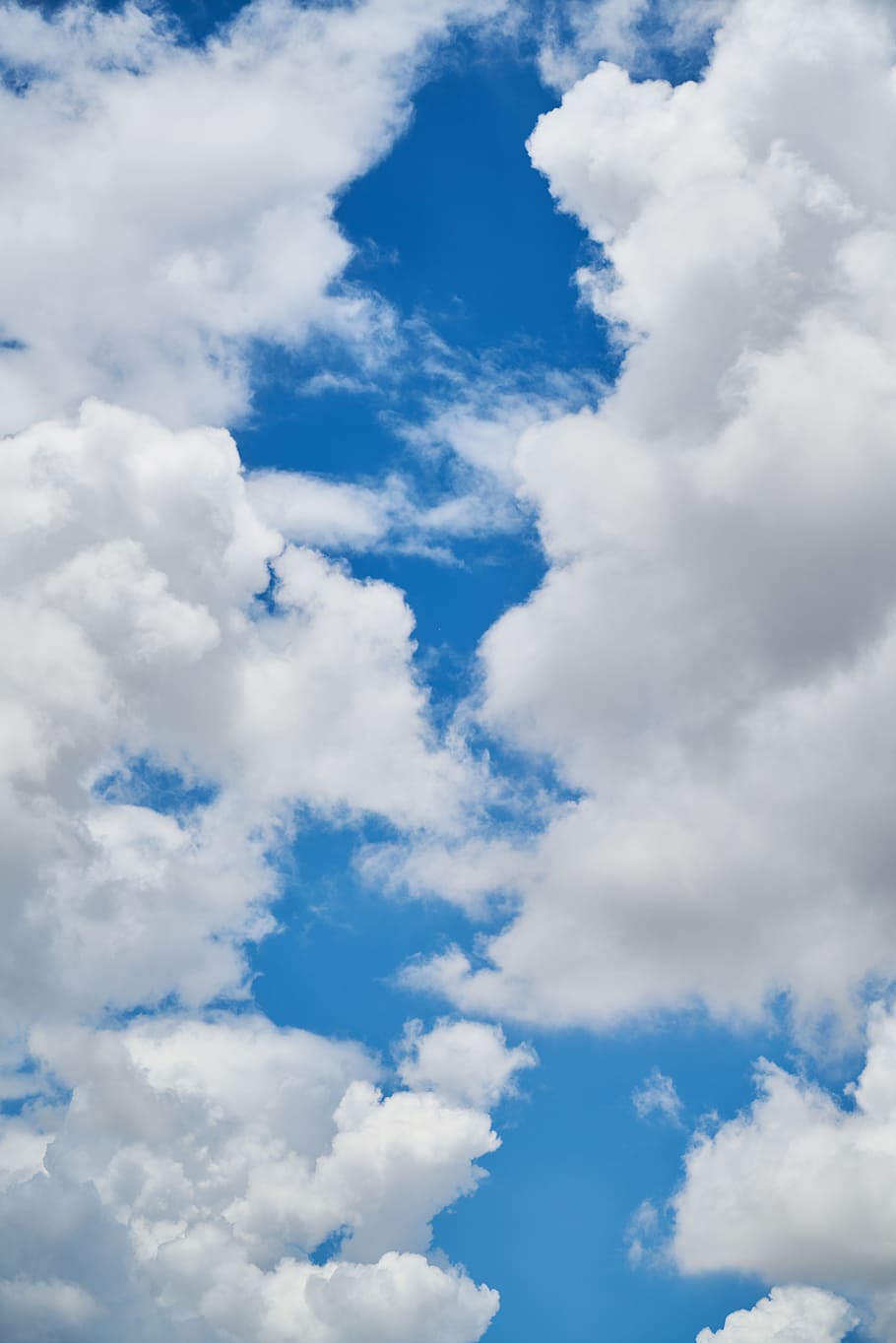 HD wallpaper: blue cloudy sky, summer, clouds, white, landscape