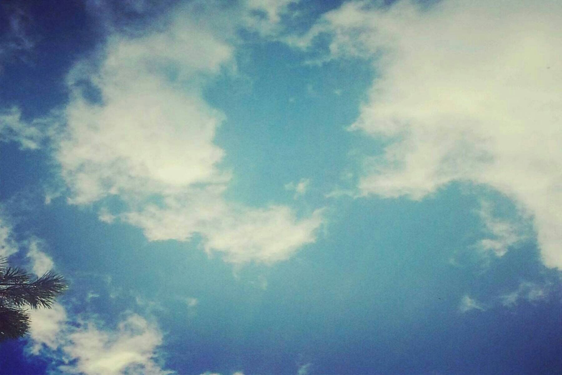 Sky selfmade blue white summer clouds wallpaperx1200