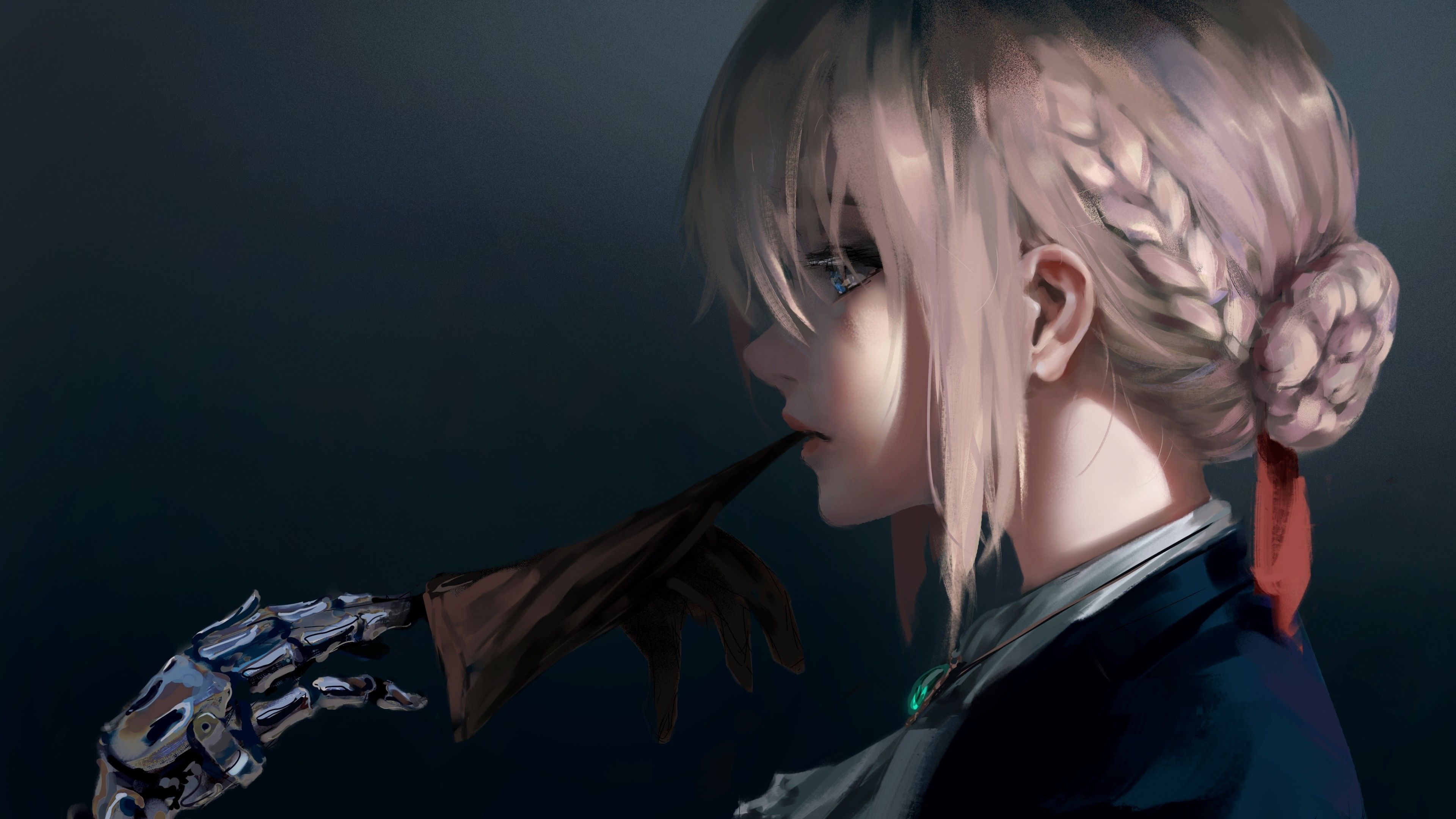 Download 3840x2160 Violet Evergarden, Profile View, Sad Expression