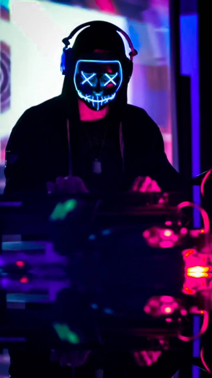 neon mask wallpaper