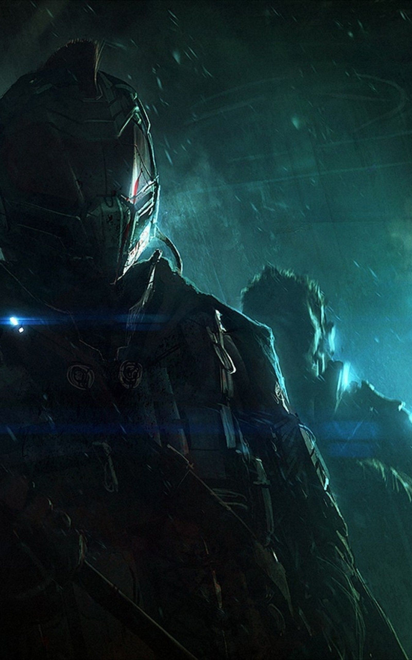 Download 1600x2560 Futuristic Soldiers, Sci Fi, Spaceship, Light