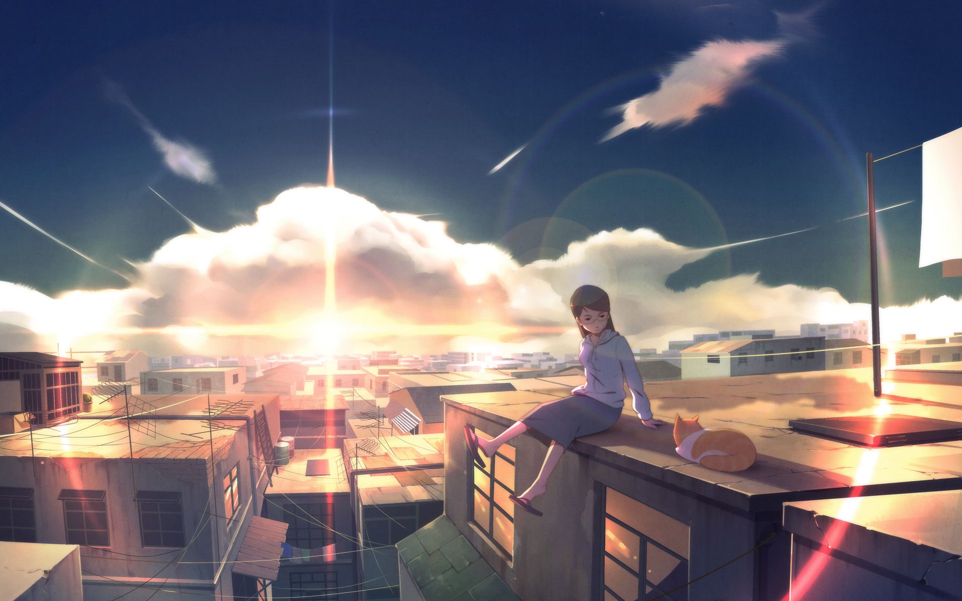 Anime Scenery Roof Top Wallpapers - Wallpaper Cave