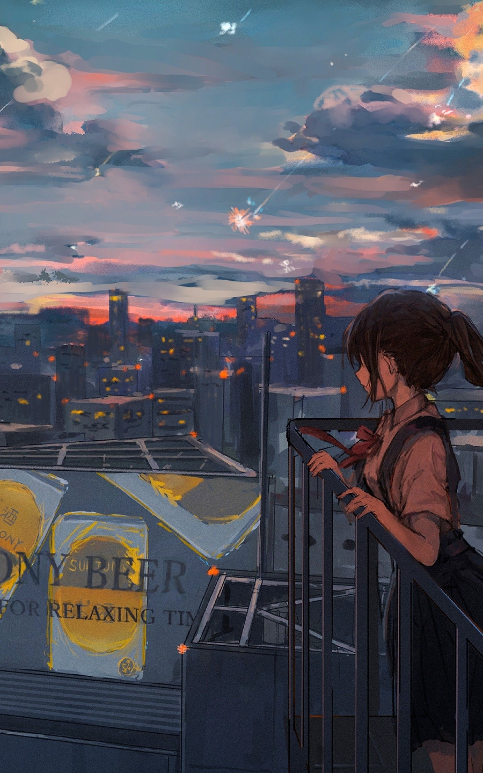 Anime Scenery Roof Top Wallpapers - Wallpaper Cave