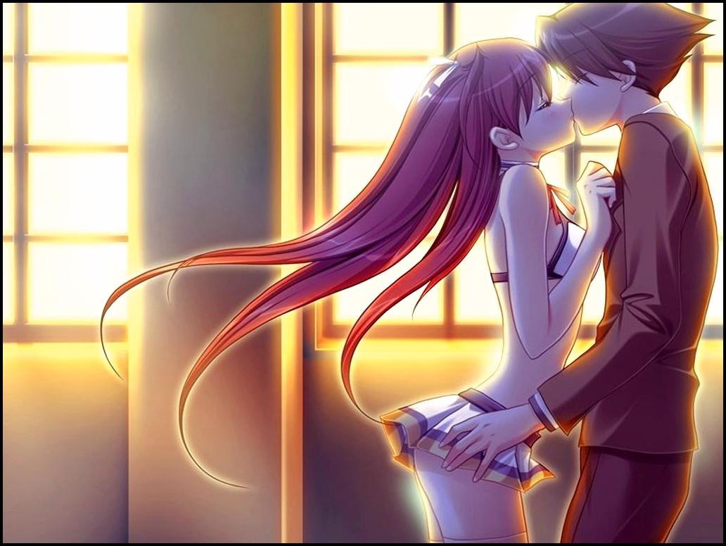 Anime Couple Kiss Wallpaper for Android
