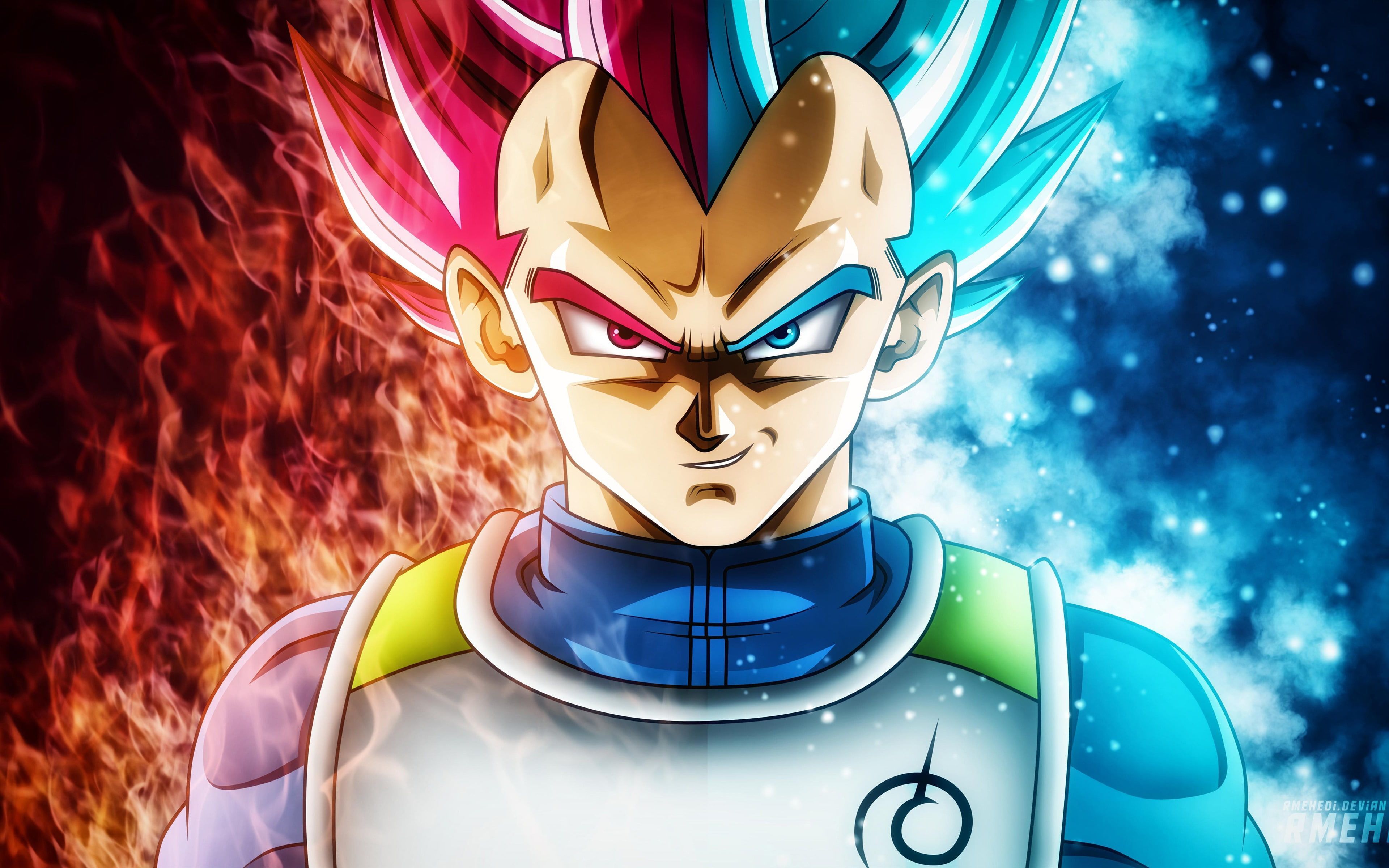 Red blue flame Vegeta Dragon Ball Super Ultra HD, Super Saiyan God and Blue Vegeta illustrat. Dragon ball super wallpaper, Goku wallpaper, Dragon ball wallpaper