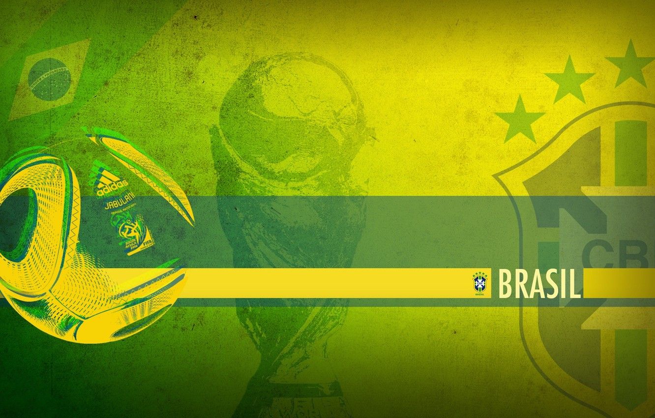 Wallpaper football, the ball, Brazil, green background, Cup
