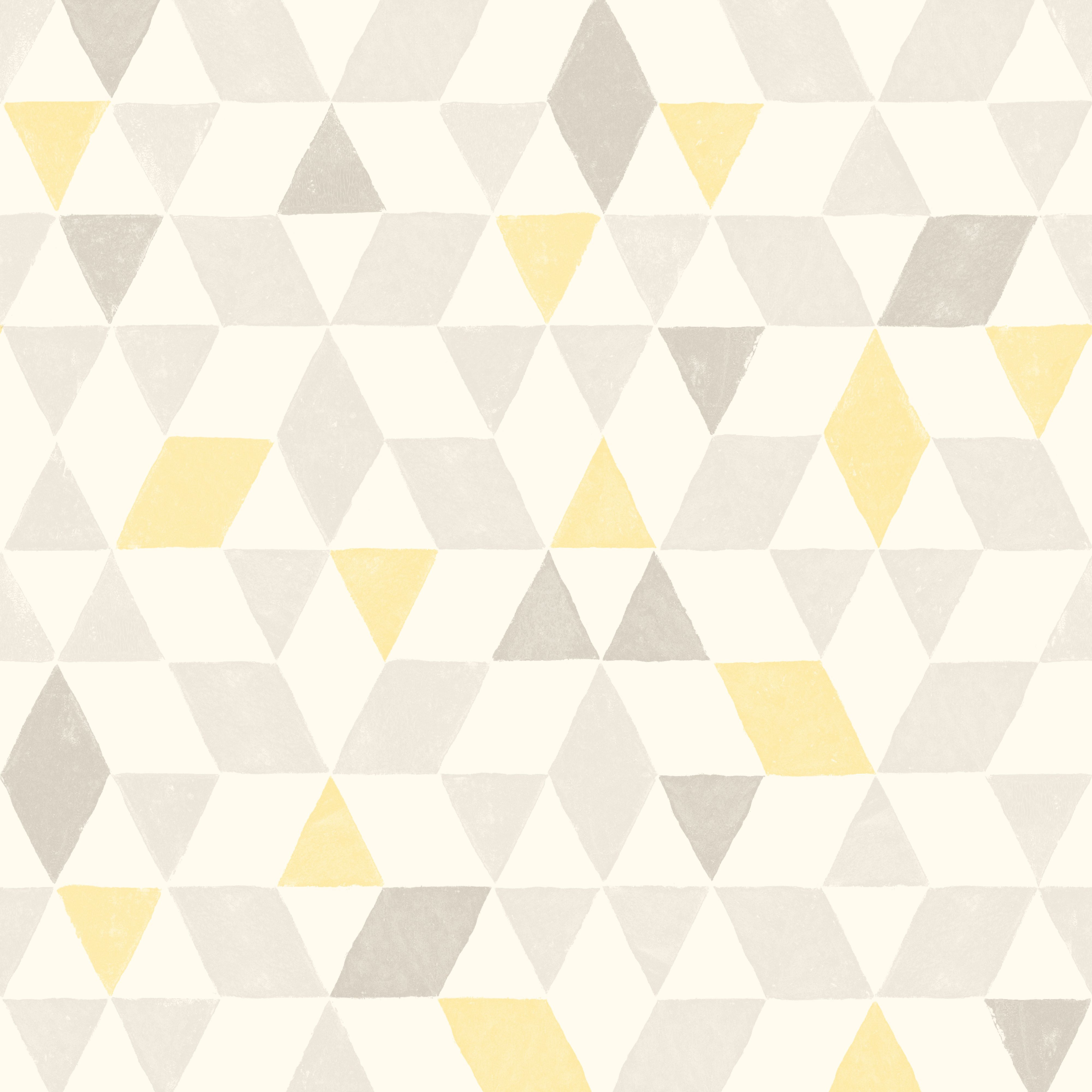 Soft Lemon Geometric Wallpaper. Departments. DIY at B&Q