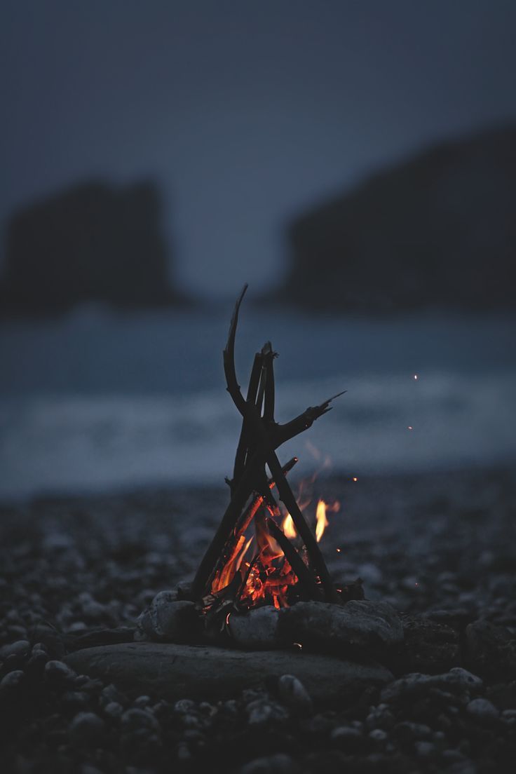 Autumn at the Beach. Fire photography, Nature