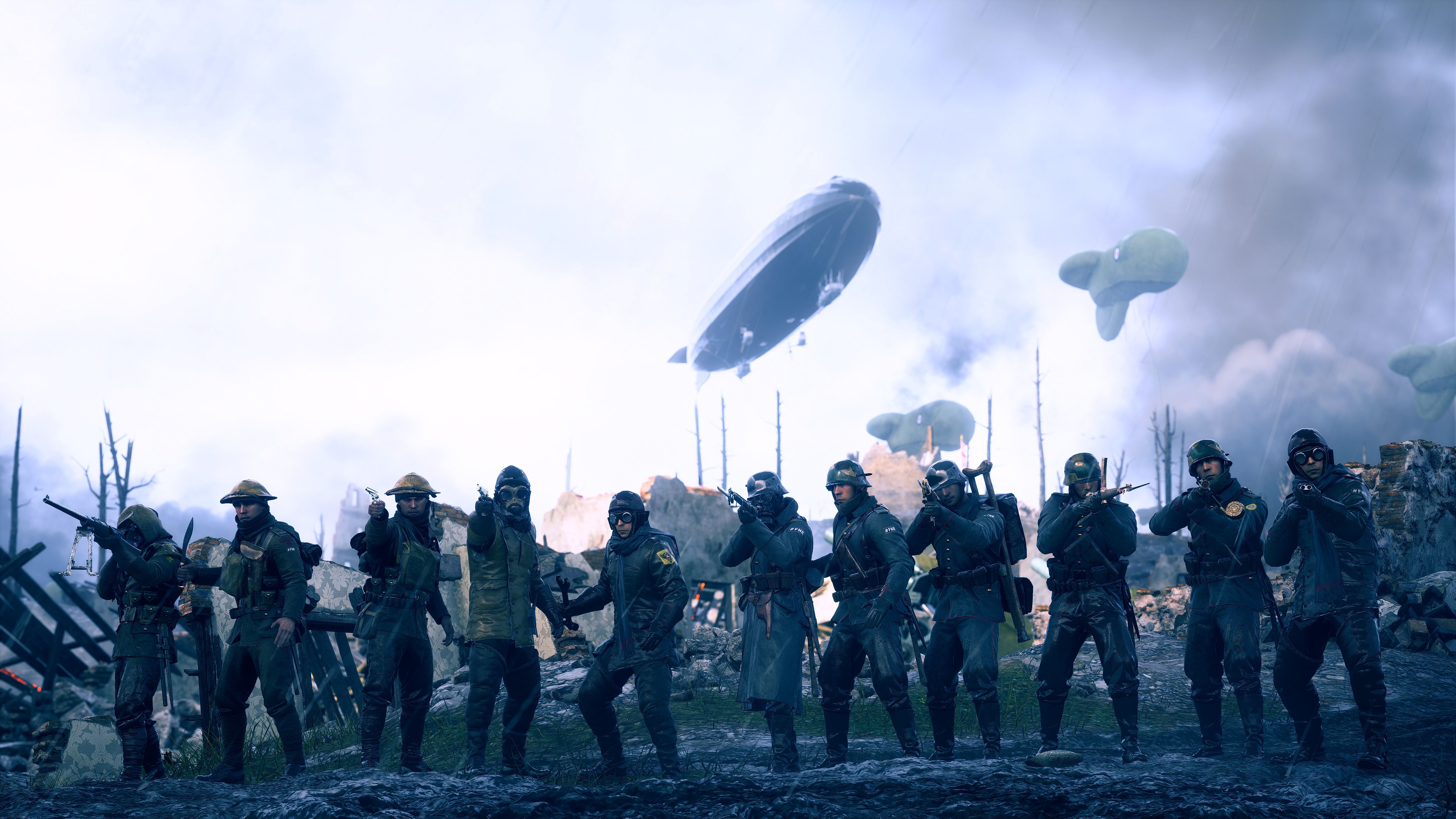Battlefield 1 Soldiers Zeppelin Army Guns 4k, HD Games, 4k