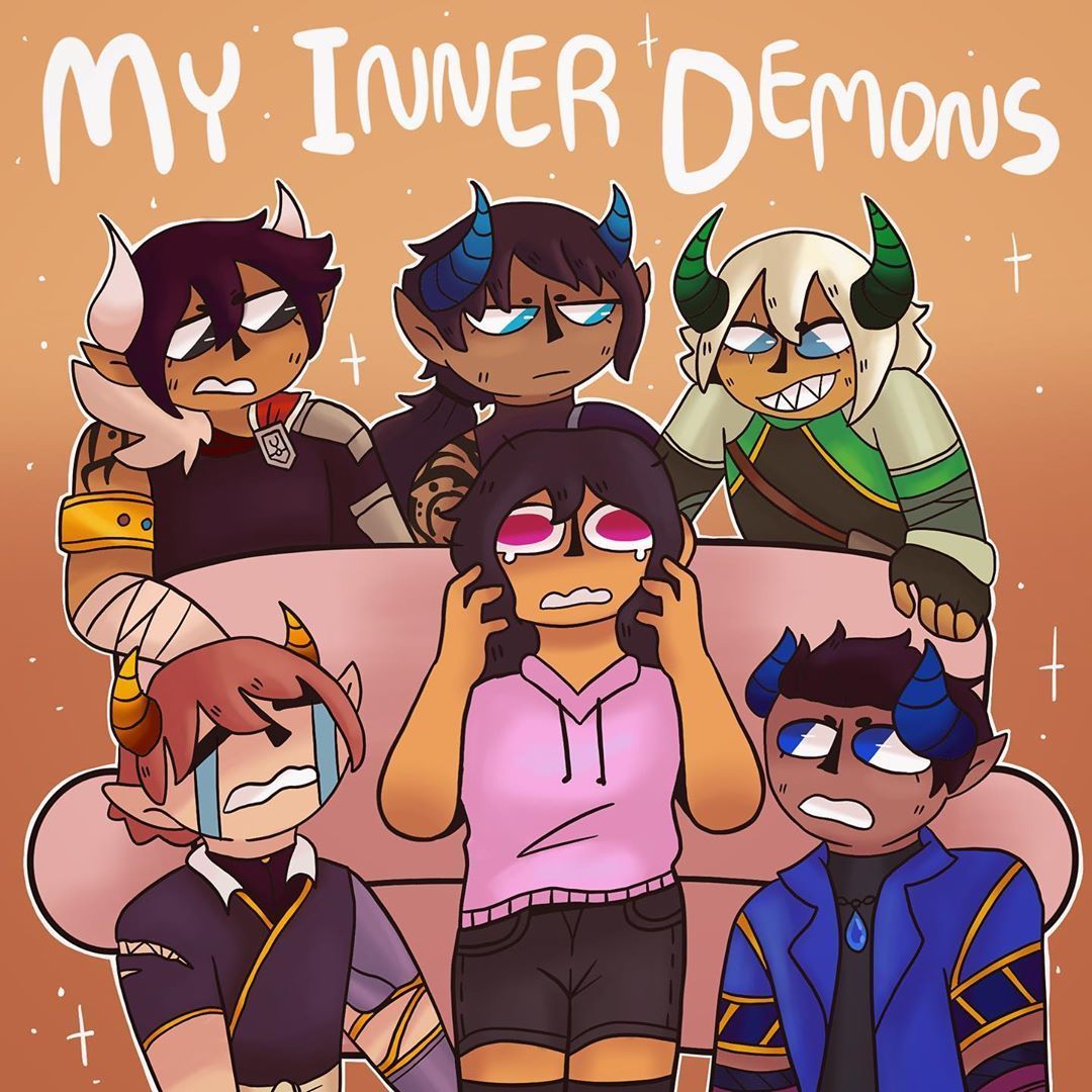 Basically the whole #myinnerdemons show in one picture. Aphmau