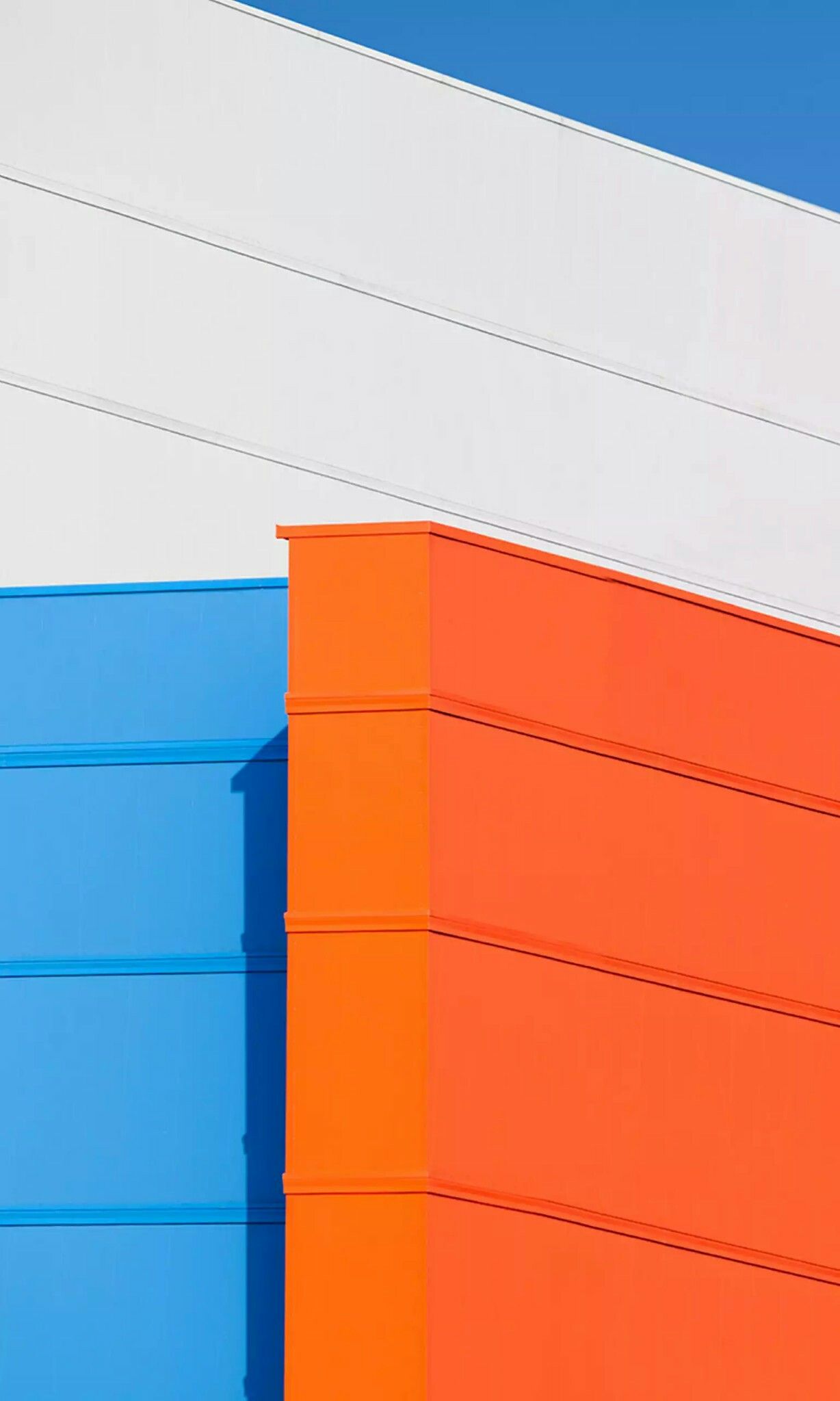 Orange White and Blue Wallpaper. Geometry, Architecture photography