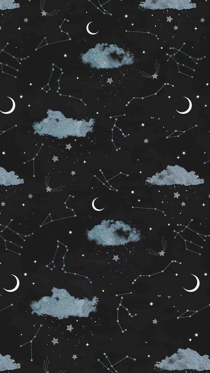 ✵ ✵. Night sky wallpaper, Moon and stars