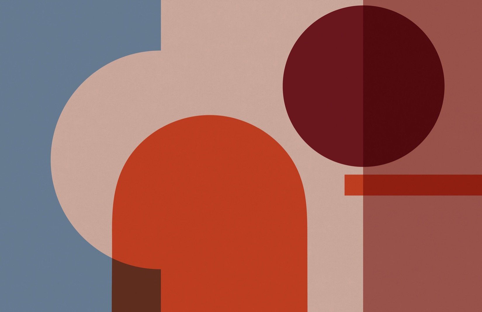 Colourful Geometric Shapes Modern Bauhaus Wallpaper Mural. Murals
