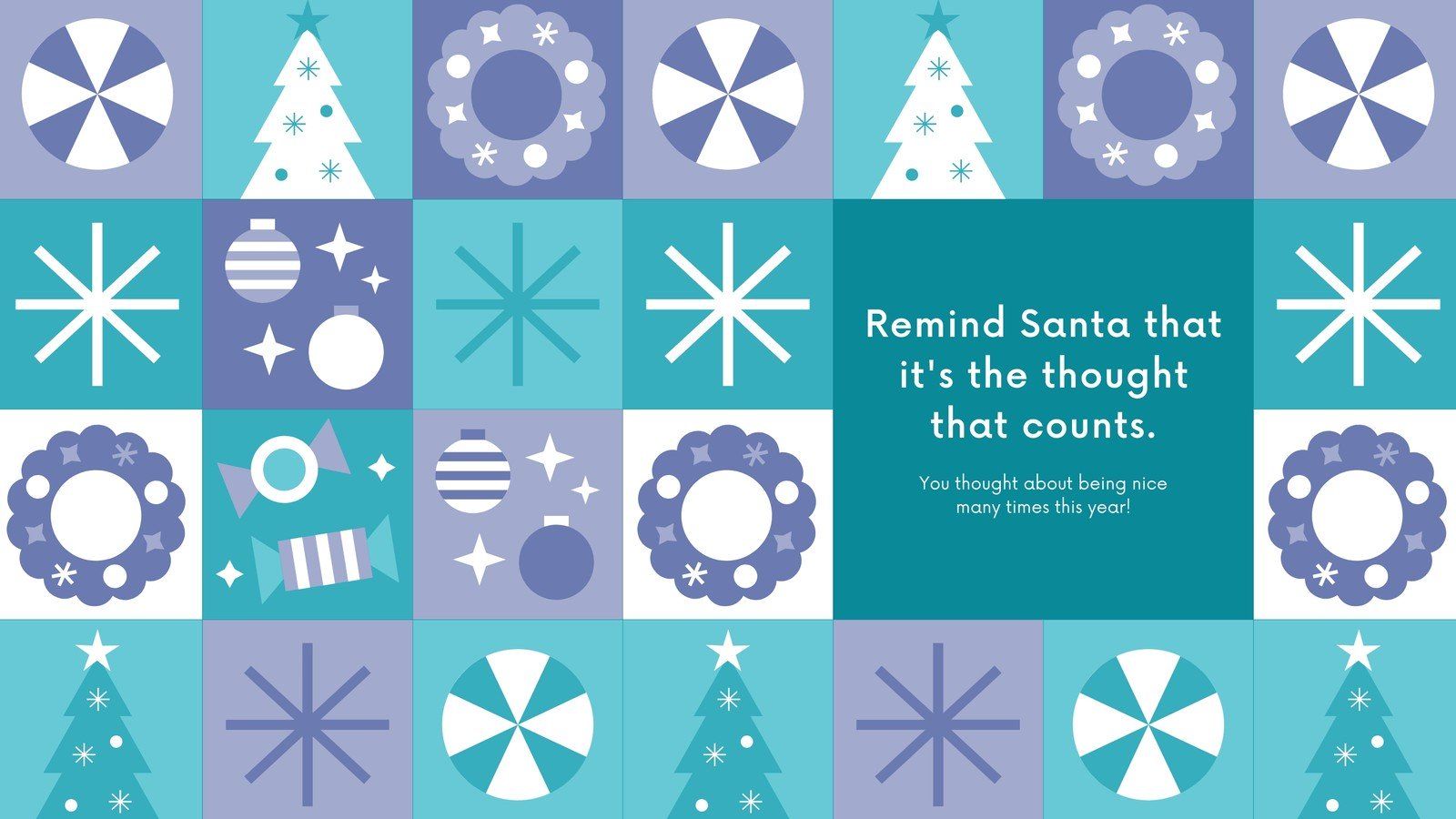 Teal and Purple Geometric Illustration Funny Christmas Greeting