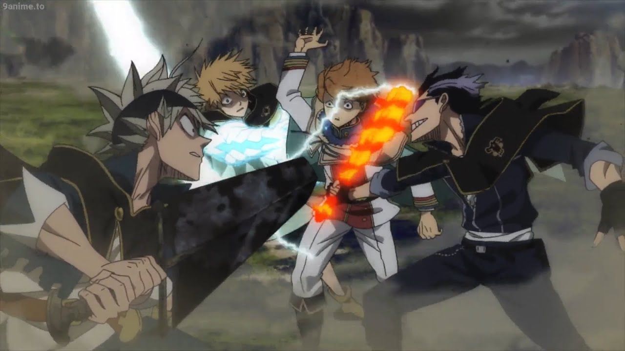 Black Clover. Asta, Magna and Luck save Finral