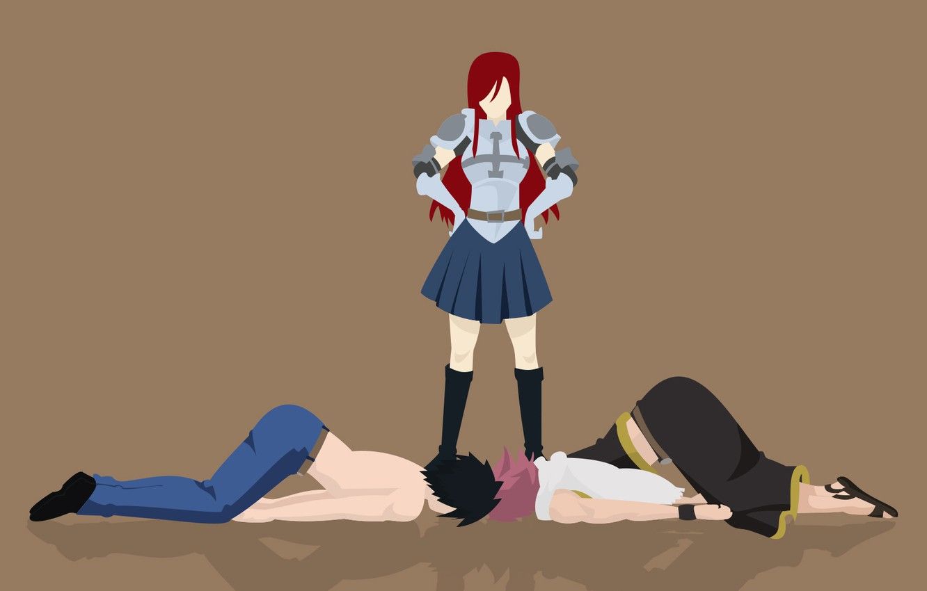 Photo Wallpaper Minimalism, Fairy Tail, Elsa, Natsu