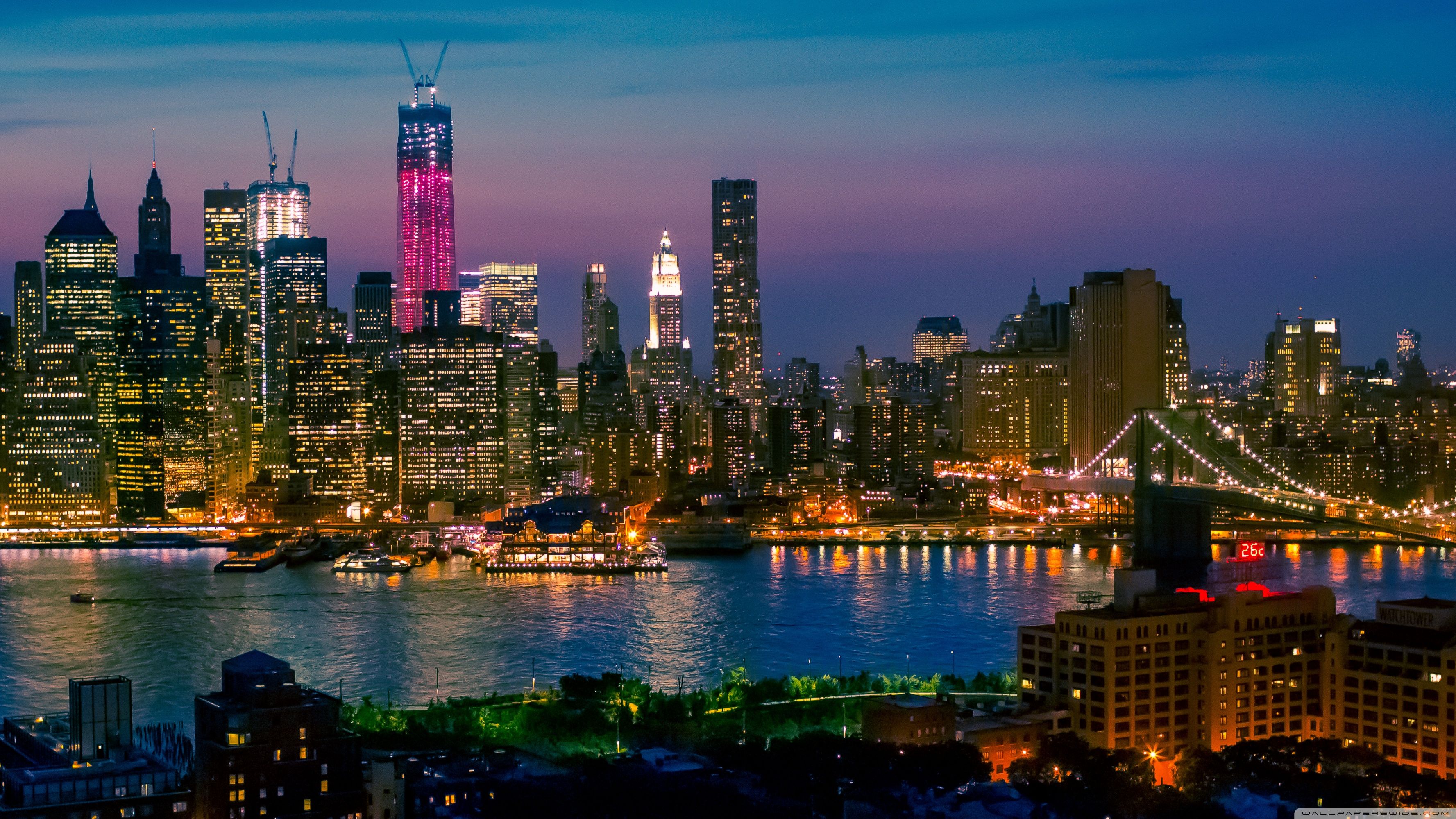 New York City At Night Lights Ultra HD Desktop Background