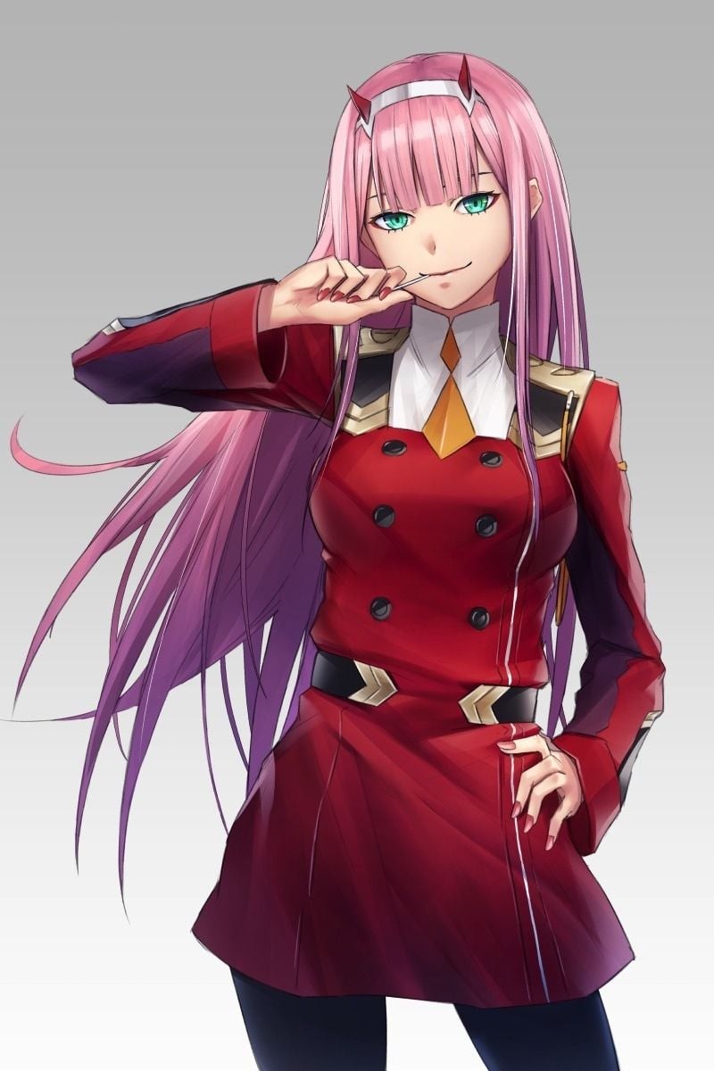 Download 800x1280 wallpaper zero two, cute, anime girl, red