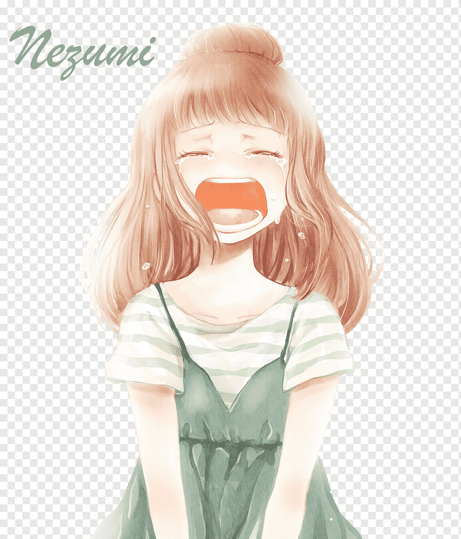 Anime Crying Drawing Manga, crying girl, child, face, manga png