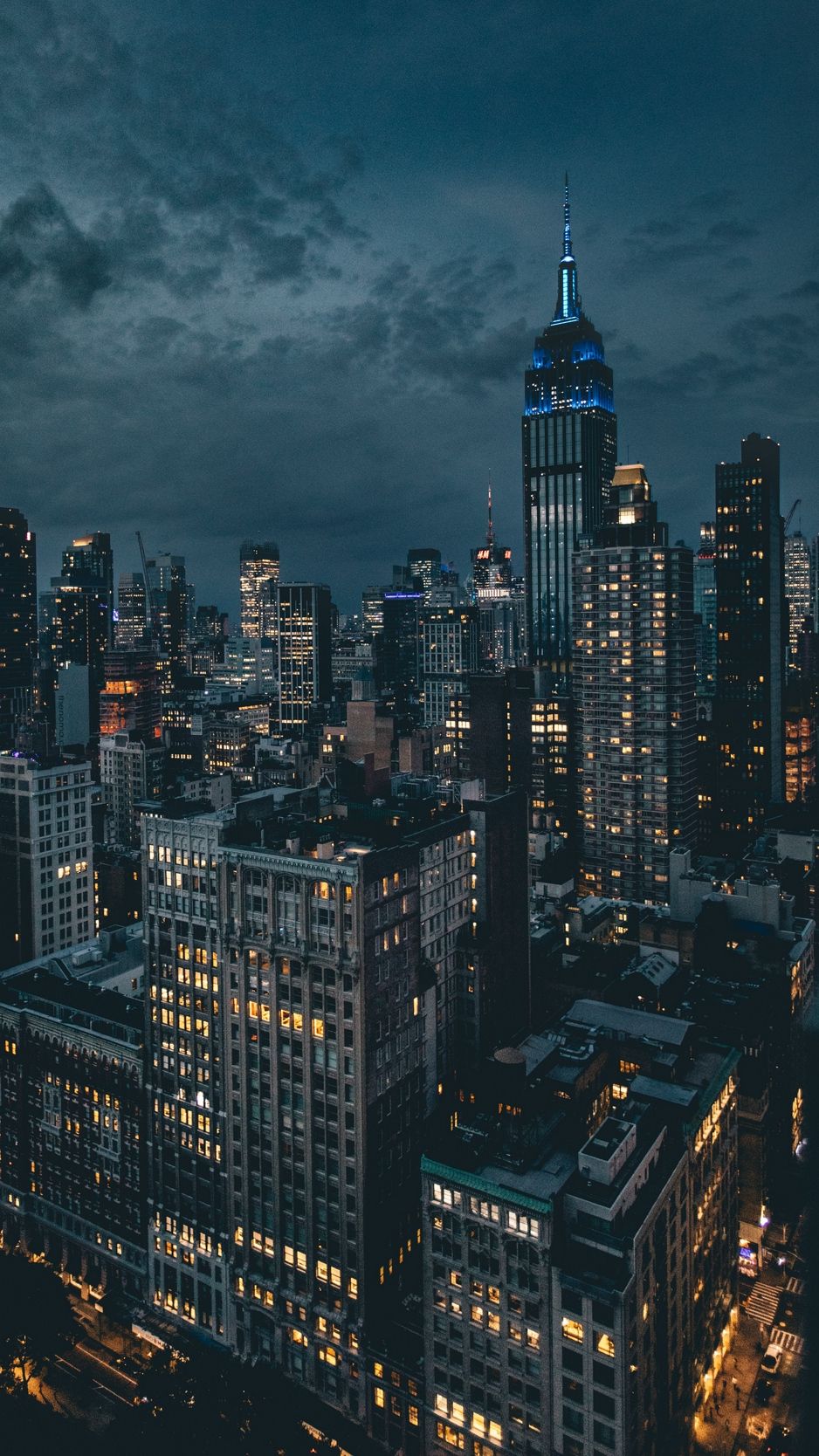 Wallpaper Night City, Skyscrapers, City Lights, New York