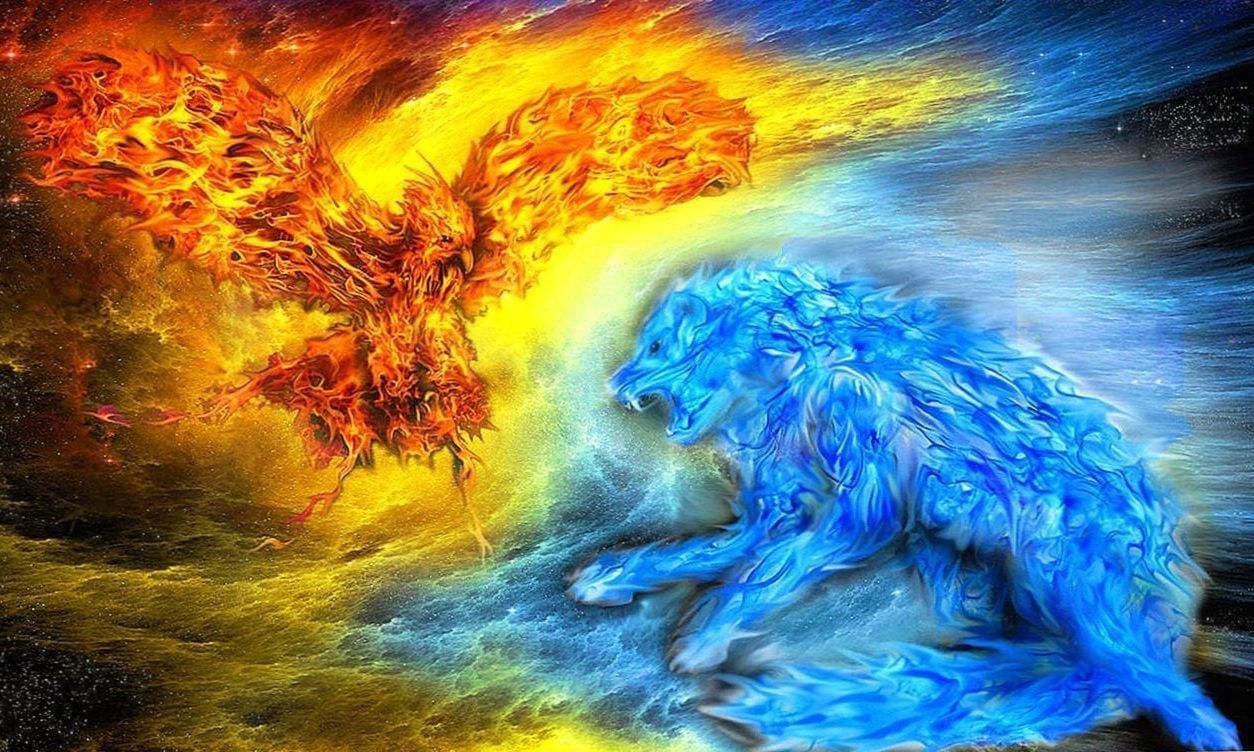 Fire And Water Wolf Wallpaper Wallpaper.Pro