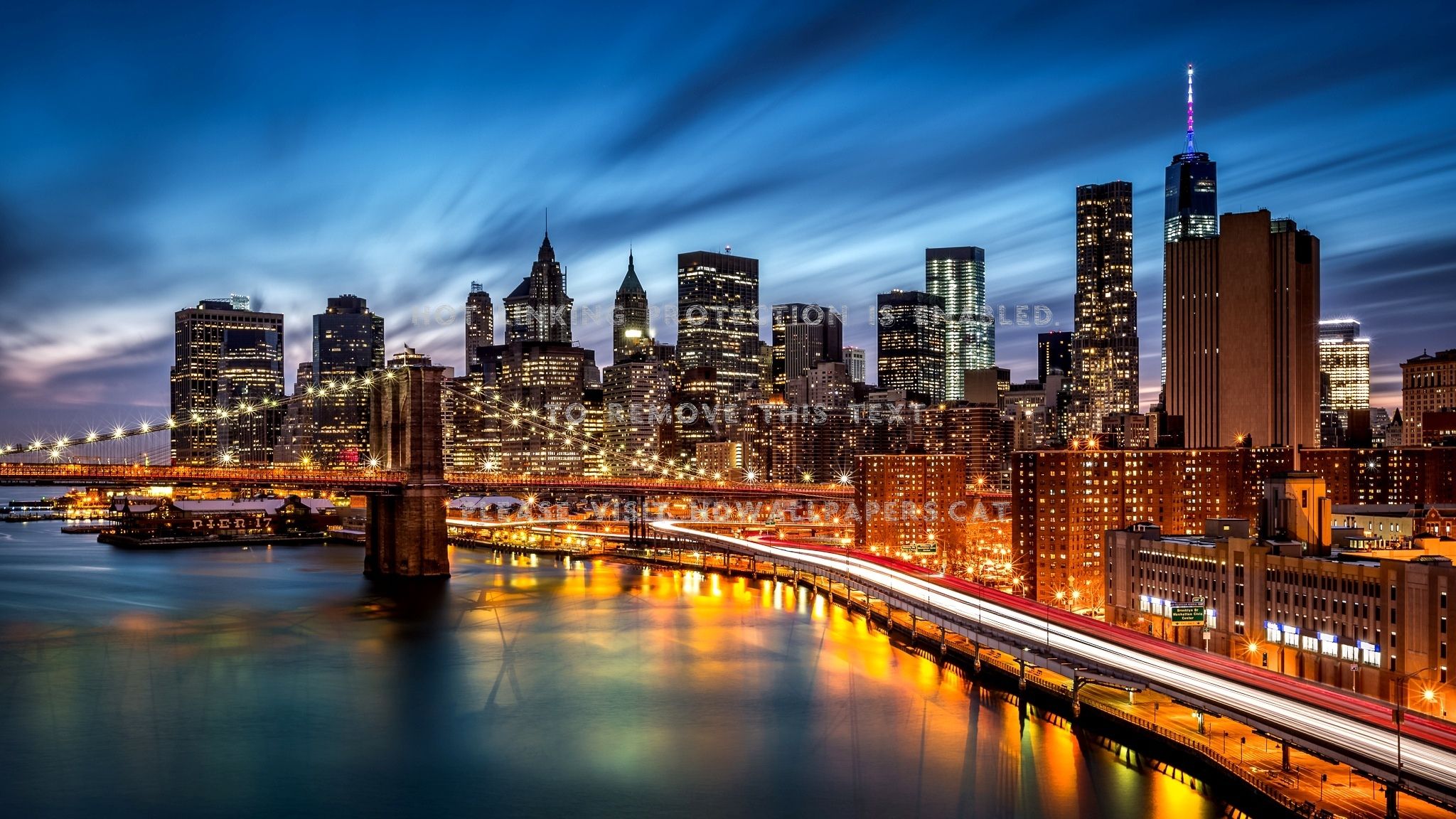 new york lights reflection skyline sunset