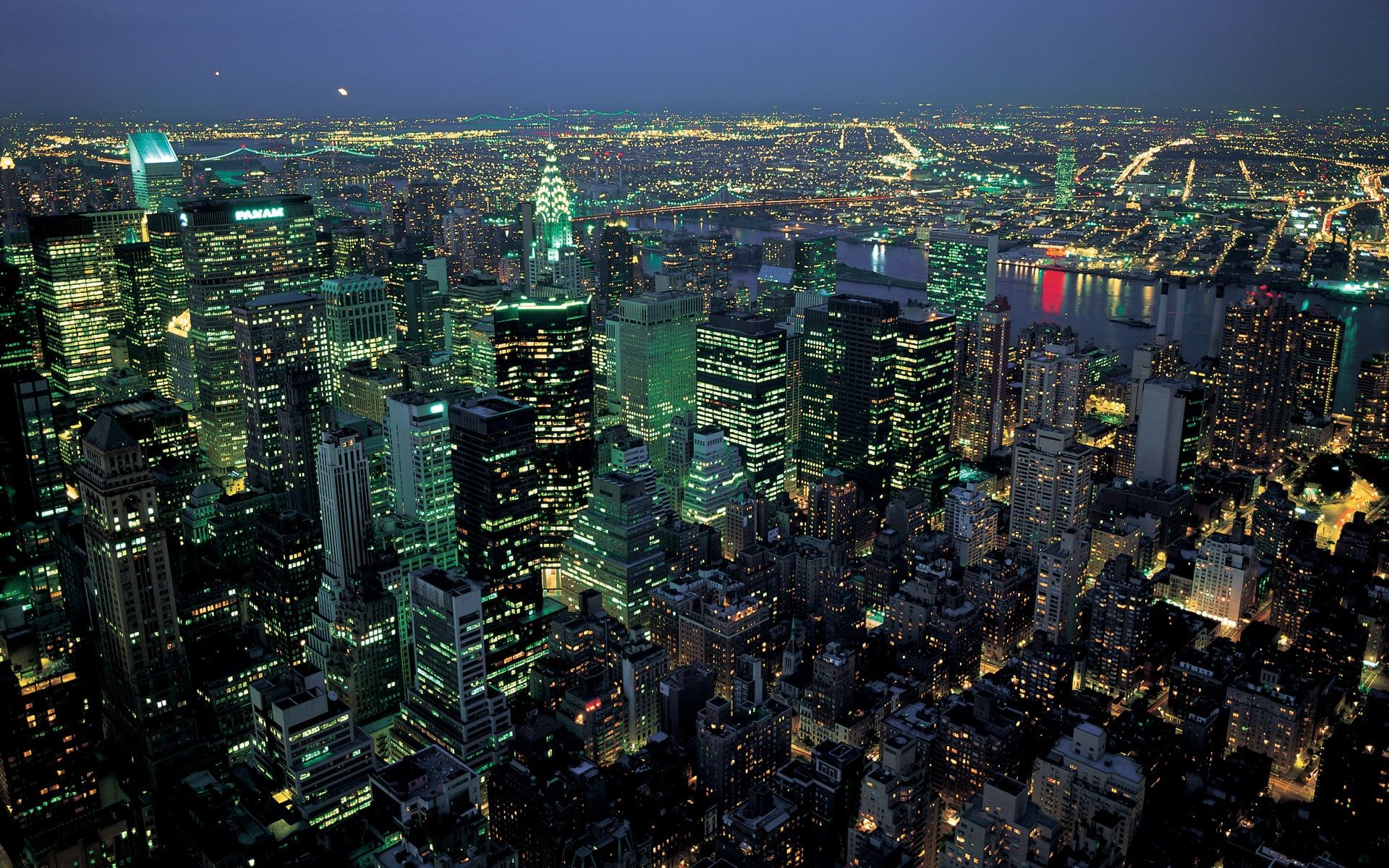 Man Made New York Cities United States Manhattan Building Night