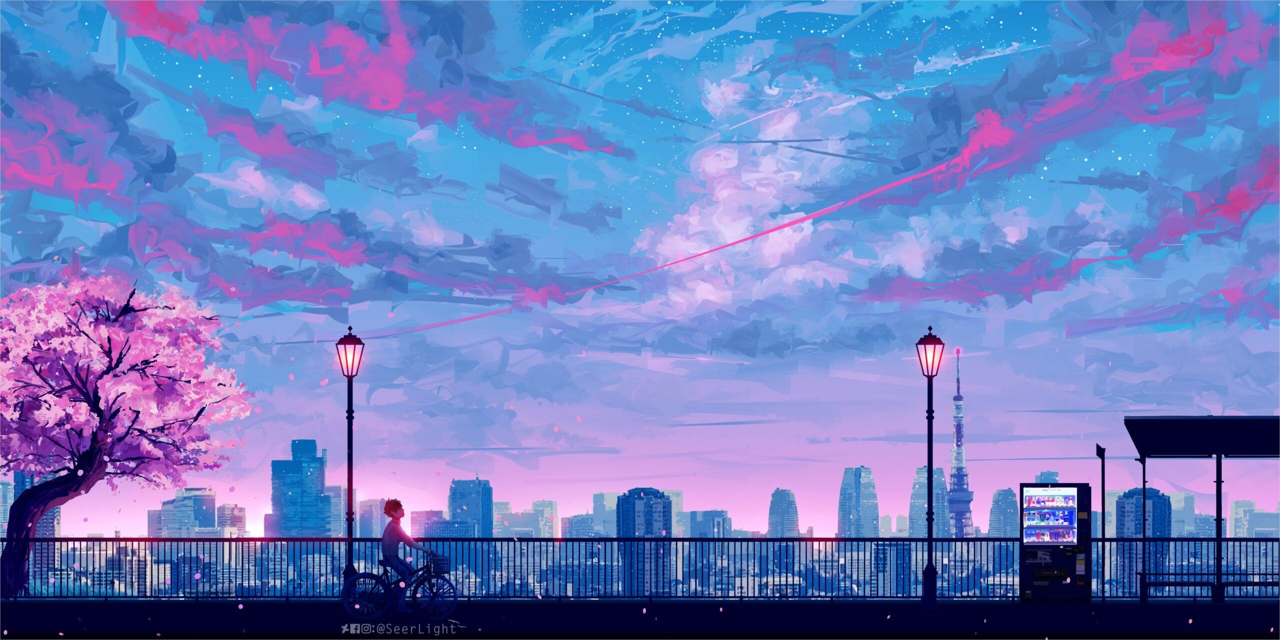 4k Anime Landscape Wallpaper. Desktop wallpaper art, Cityscape wallpaper, Scenery wallpaper
