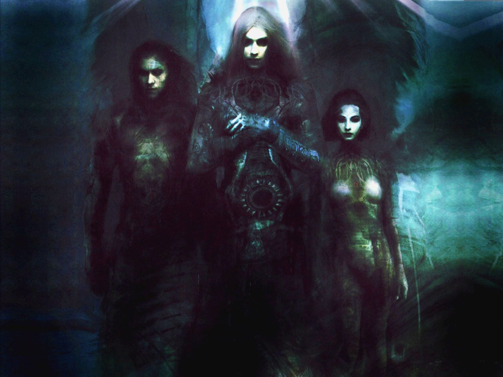 Dark Angel Ghosts gothic fantasy art dark horror occult men women girl wings wallpaperx1200
