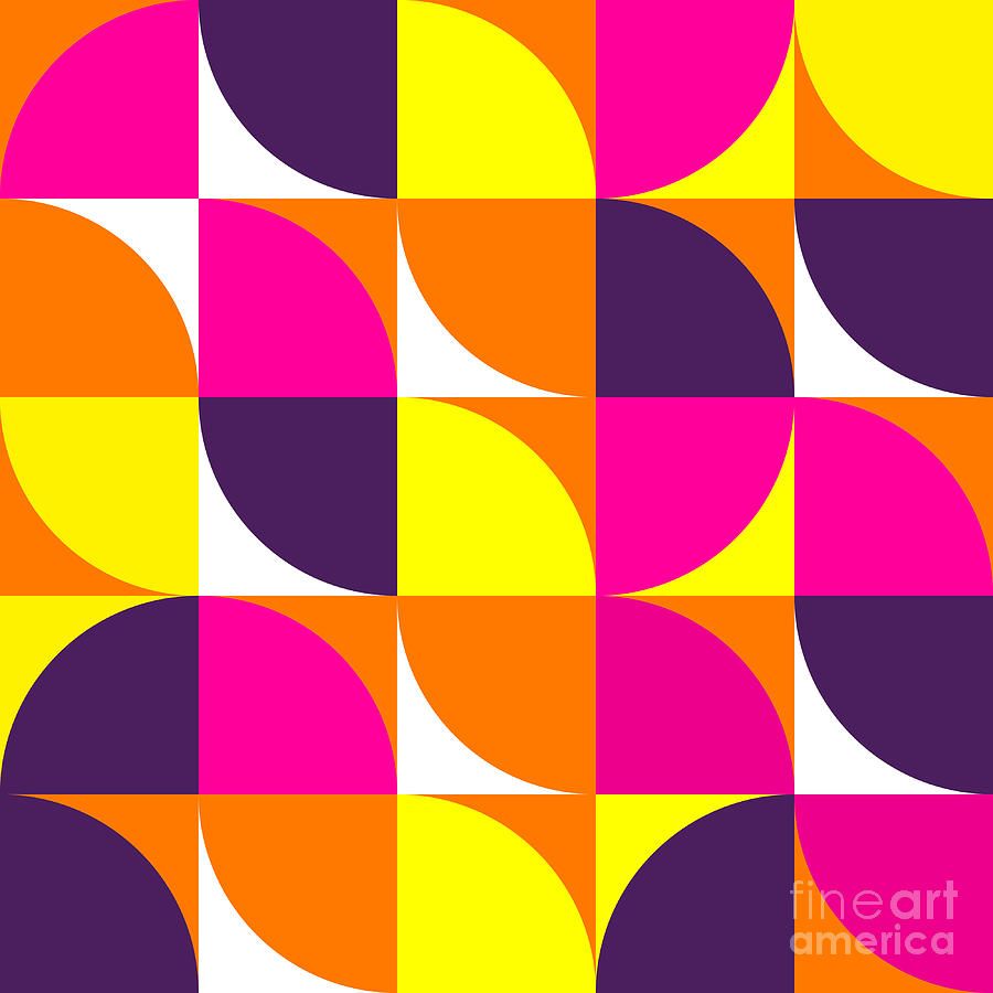 Abstract Colorful Geometric Shapes Digital Art