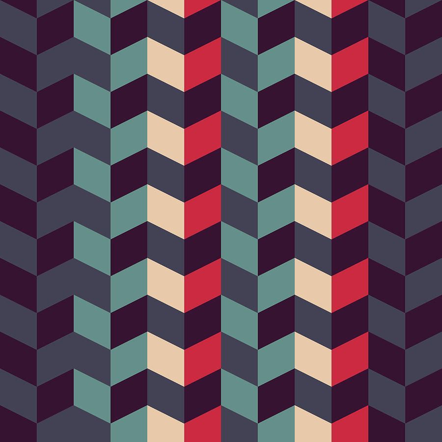 Abstract Retro Geometric Pattern by Atthamee Ni. Geometric