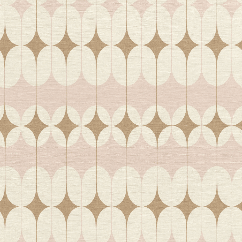 Rasch Tubes Retro Geometric Scandinavian Wallpaper Non Woven Pink