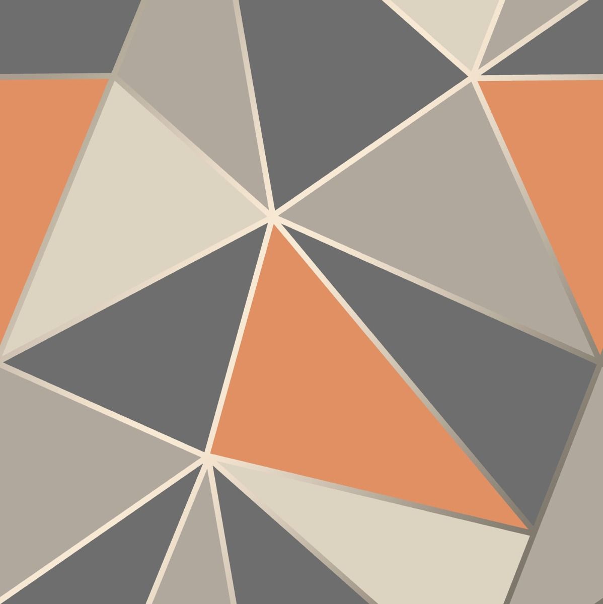 Apex Geometric Wallpaper Burnt Orange and Gray Fine Decor FD42002 World of Wallpaper USA