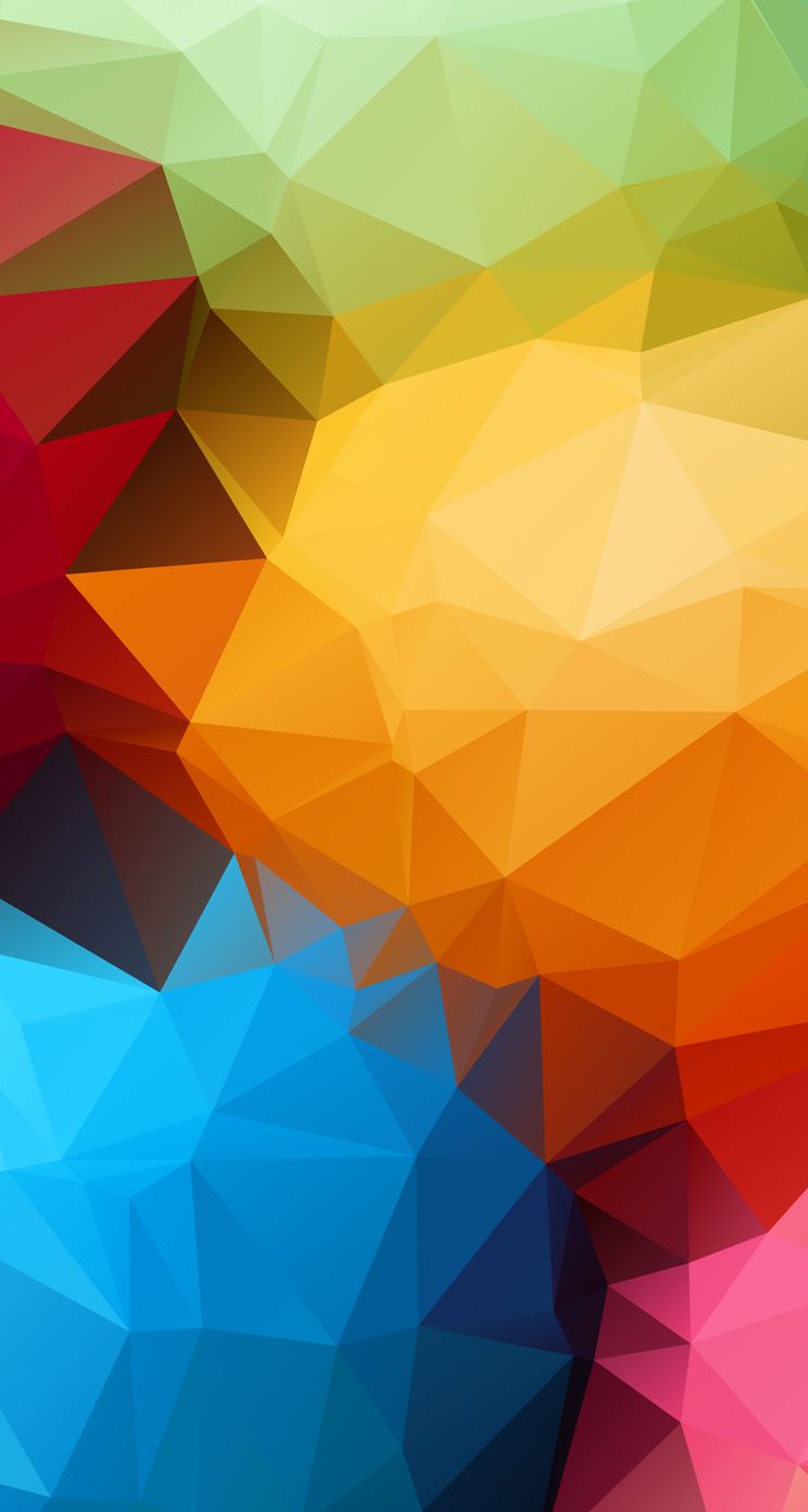 iPhone Wallpaper. Orange, Blue, Yellow, Pattern, Triangle