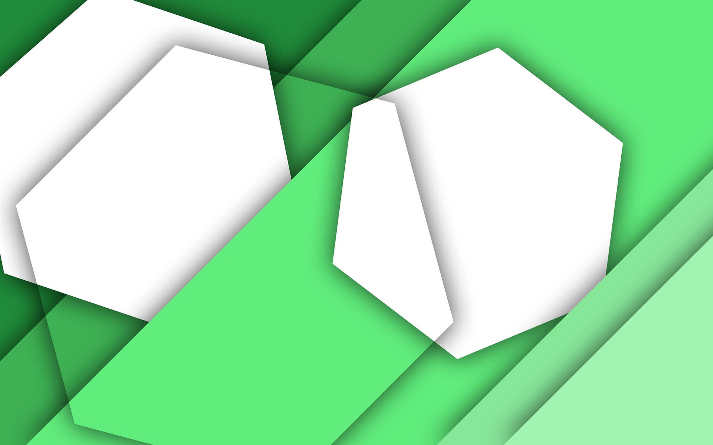 Download wallpaper material design, green and white, geometric
