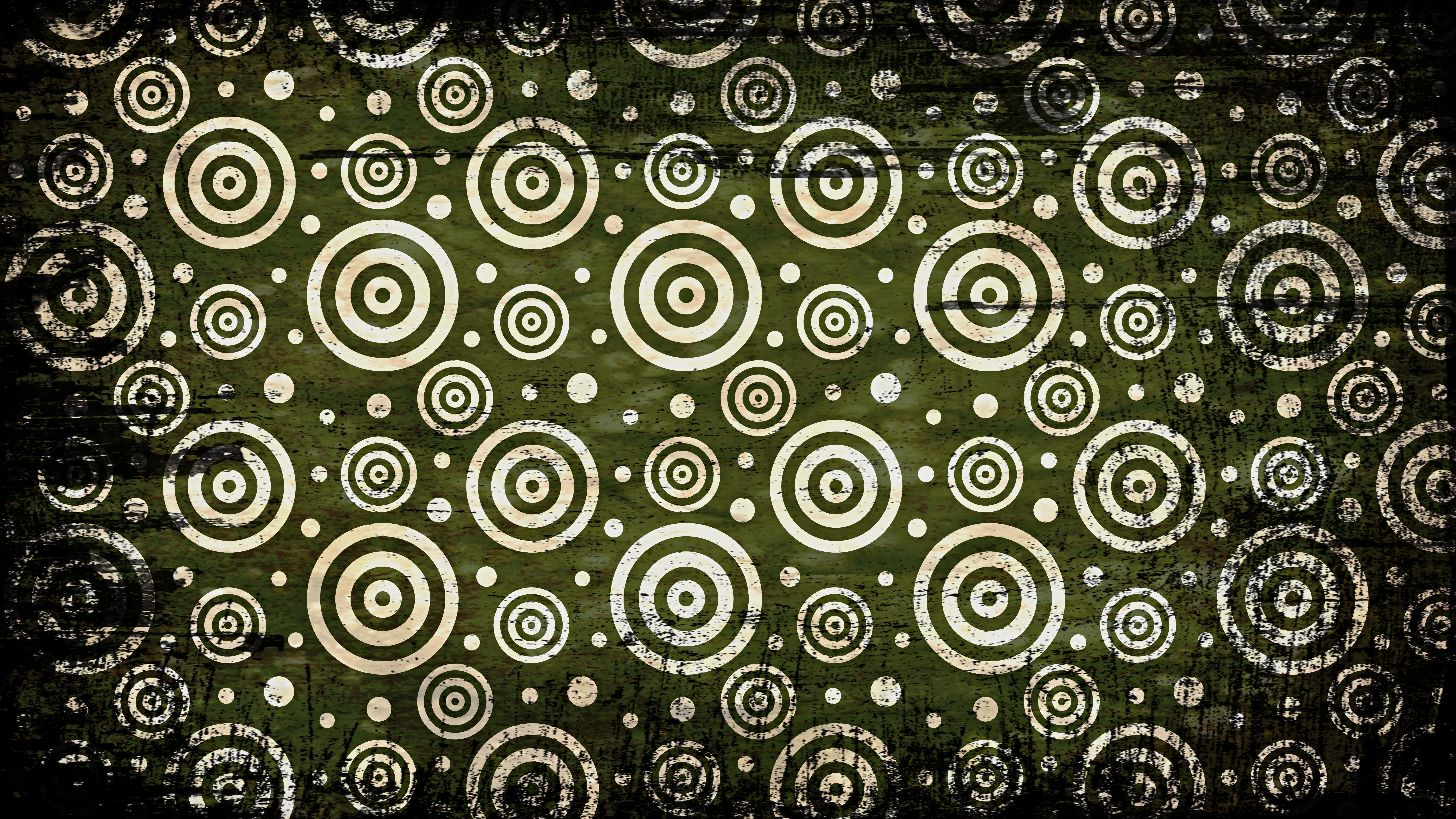 Green Black and White Grunge Geometric Circle Wallpaper Pattern Design
