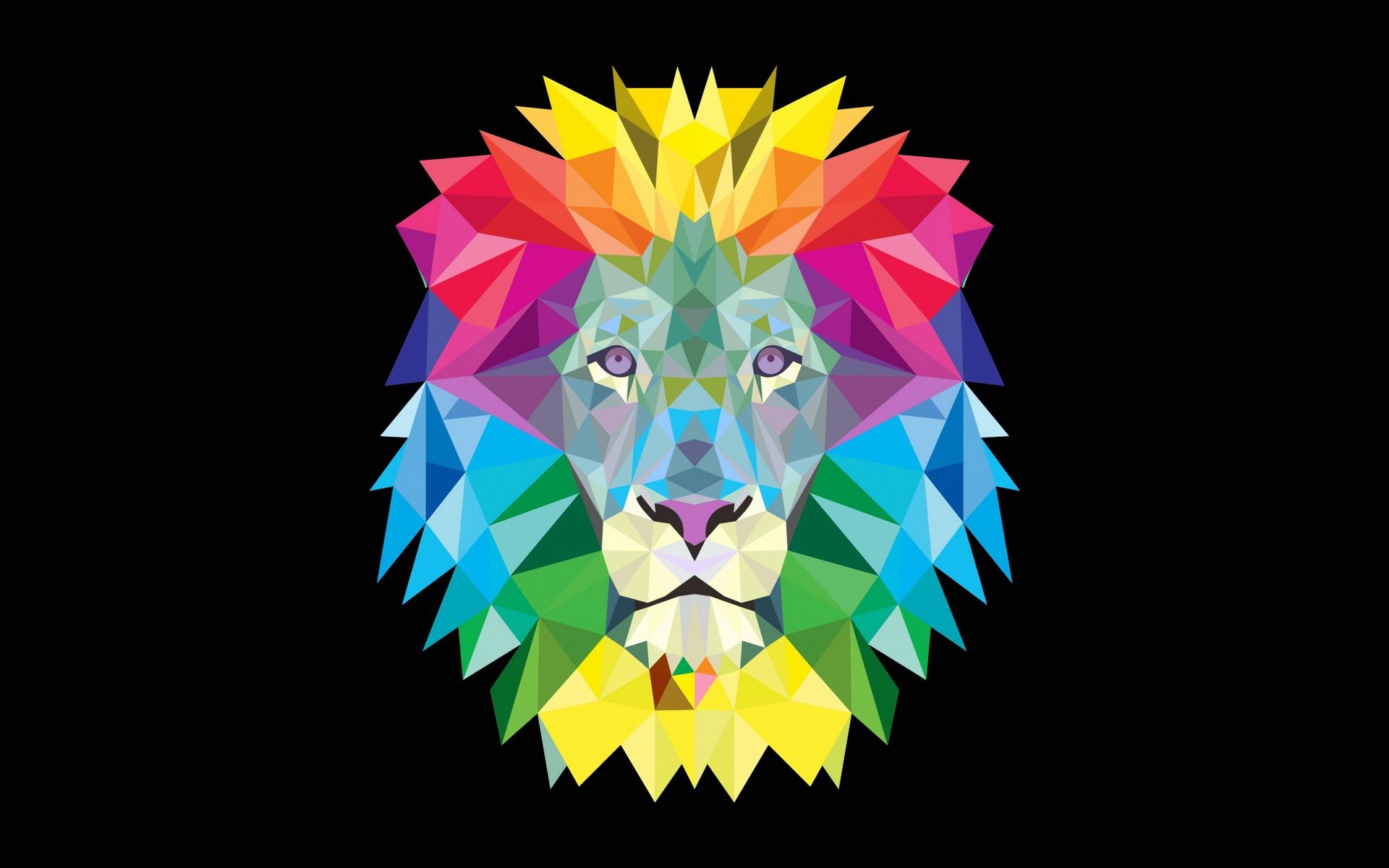 Colorful Geometric Lion wallpaper. Colorful Geometric Lion stock