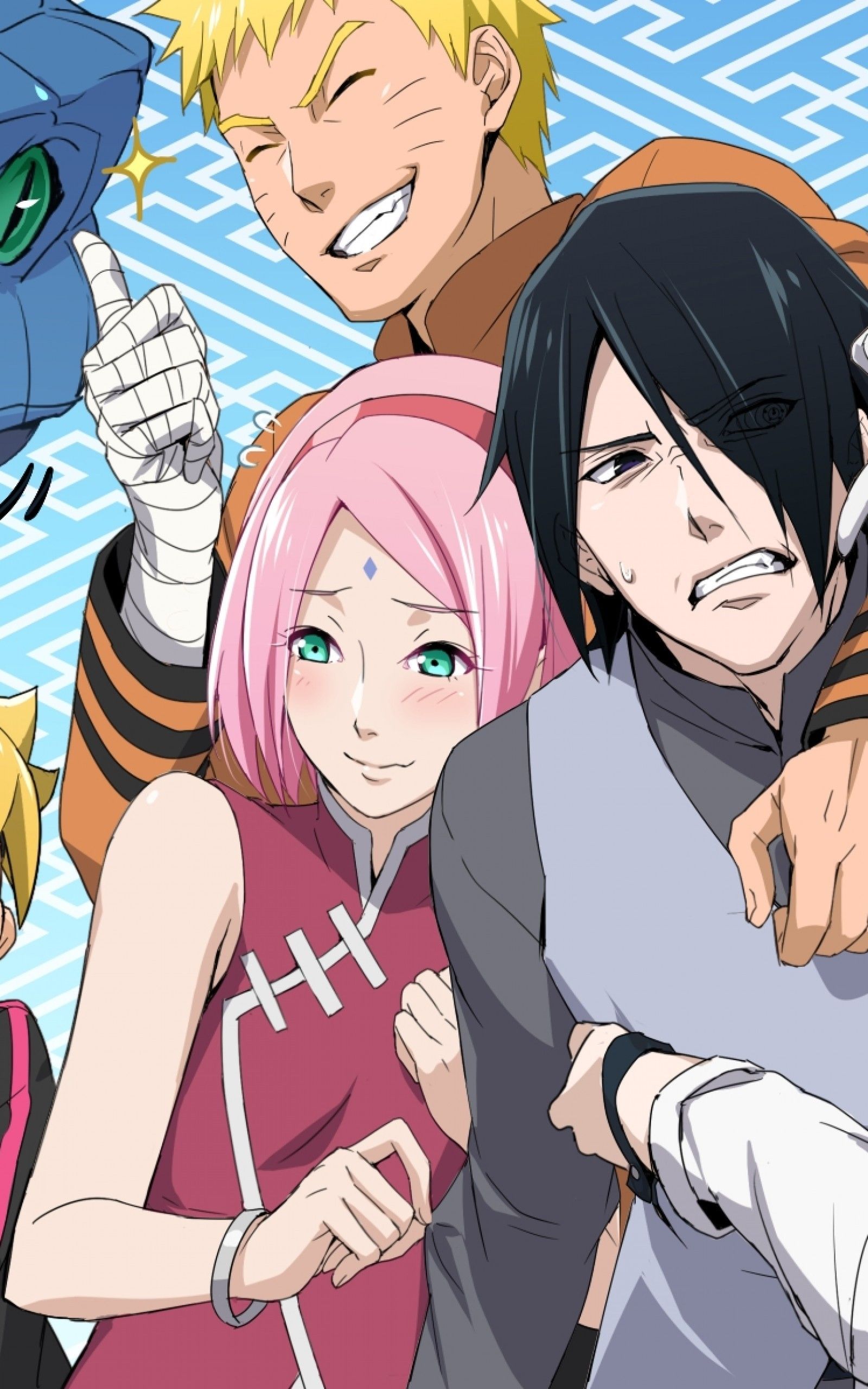 Download 1600x2560 Haruno Sakura, Uzumaki Naruto, Uchiha Sarada