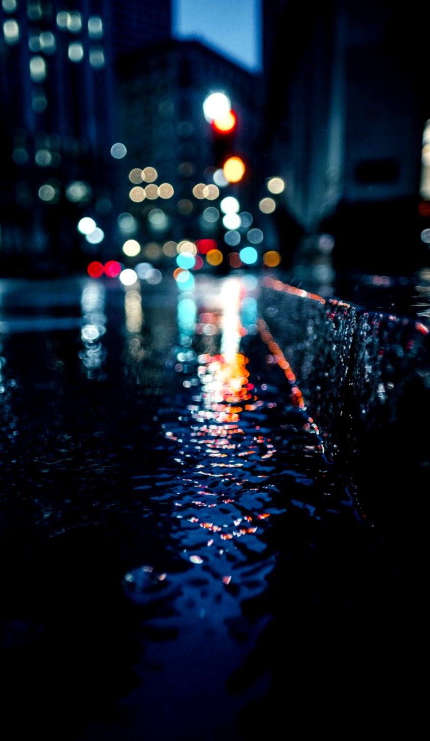 Wallpaper For Android And iPhone Rain City Light Wallpaper