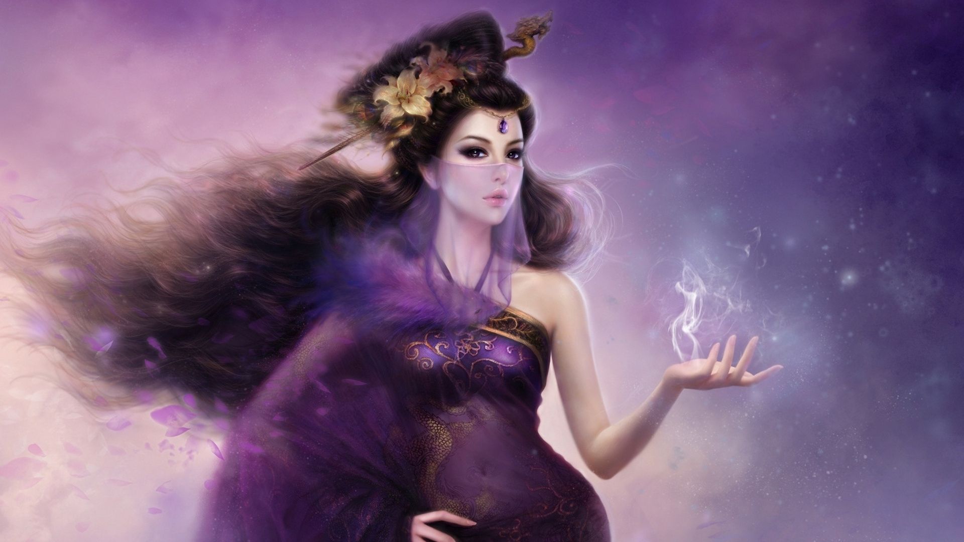 Beautiful Fantasy Girl Magic Asian Woman Wallpaper & Background Download