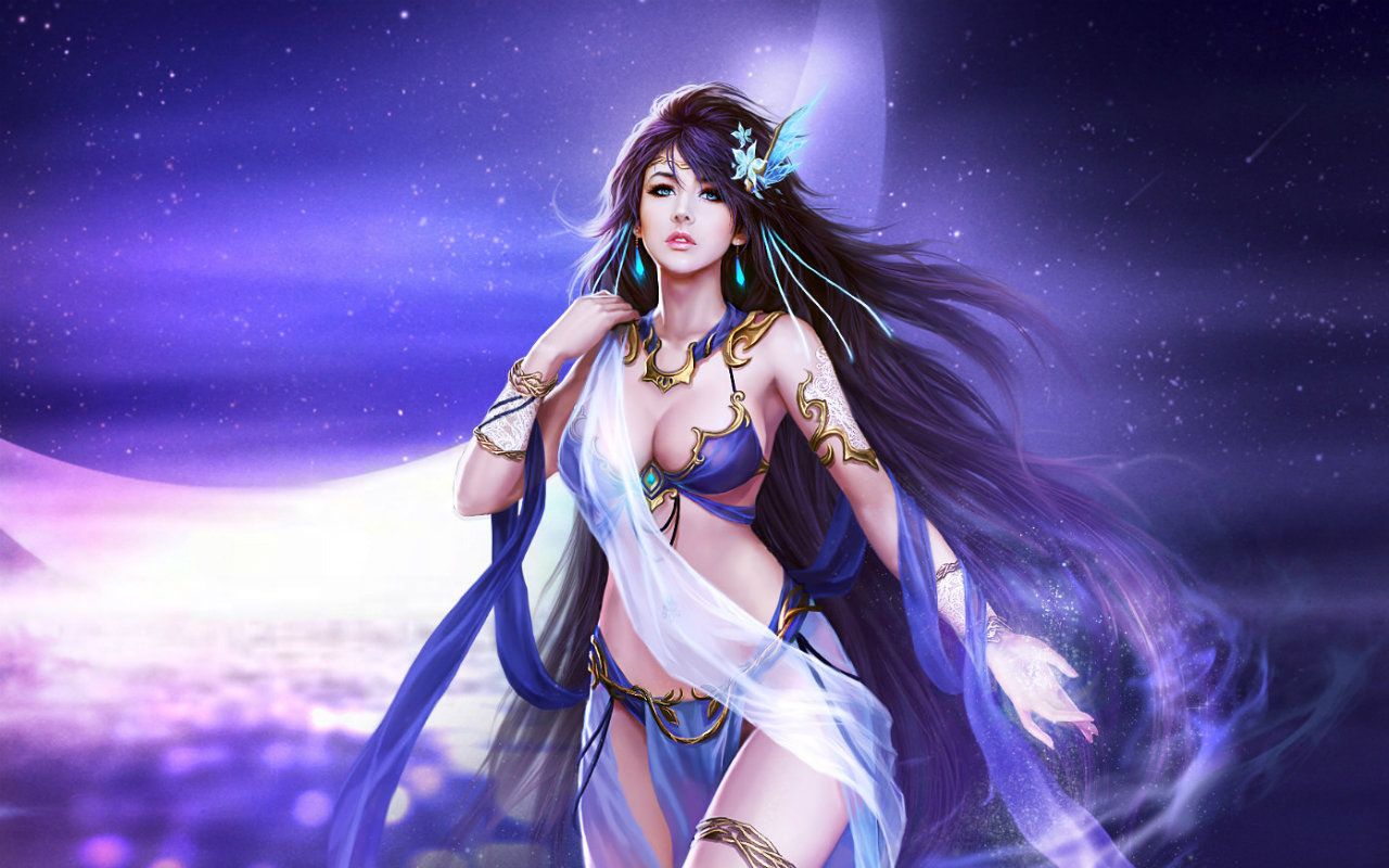 Красивая богиня из игры