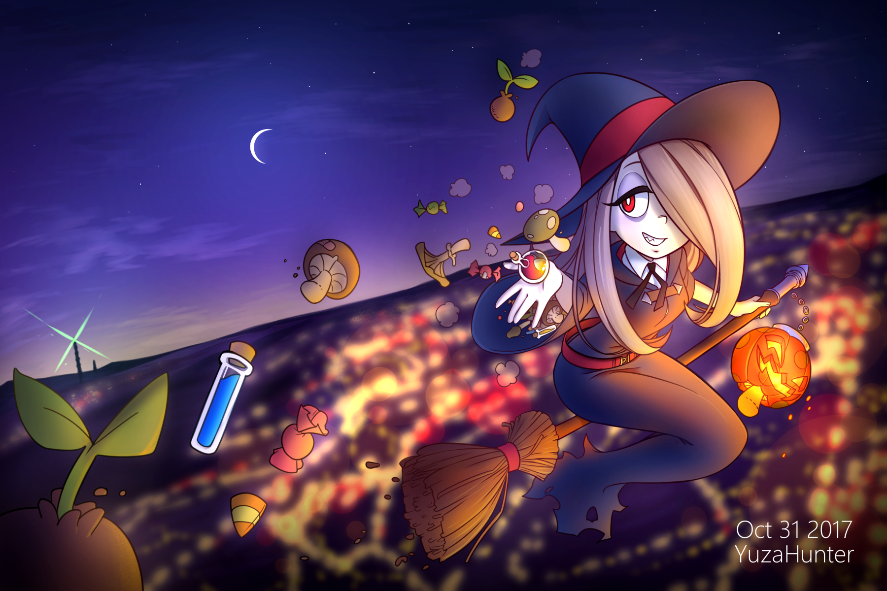 Halloween Sucy by YuzaHunter. Little Witch Academia