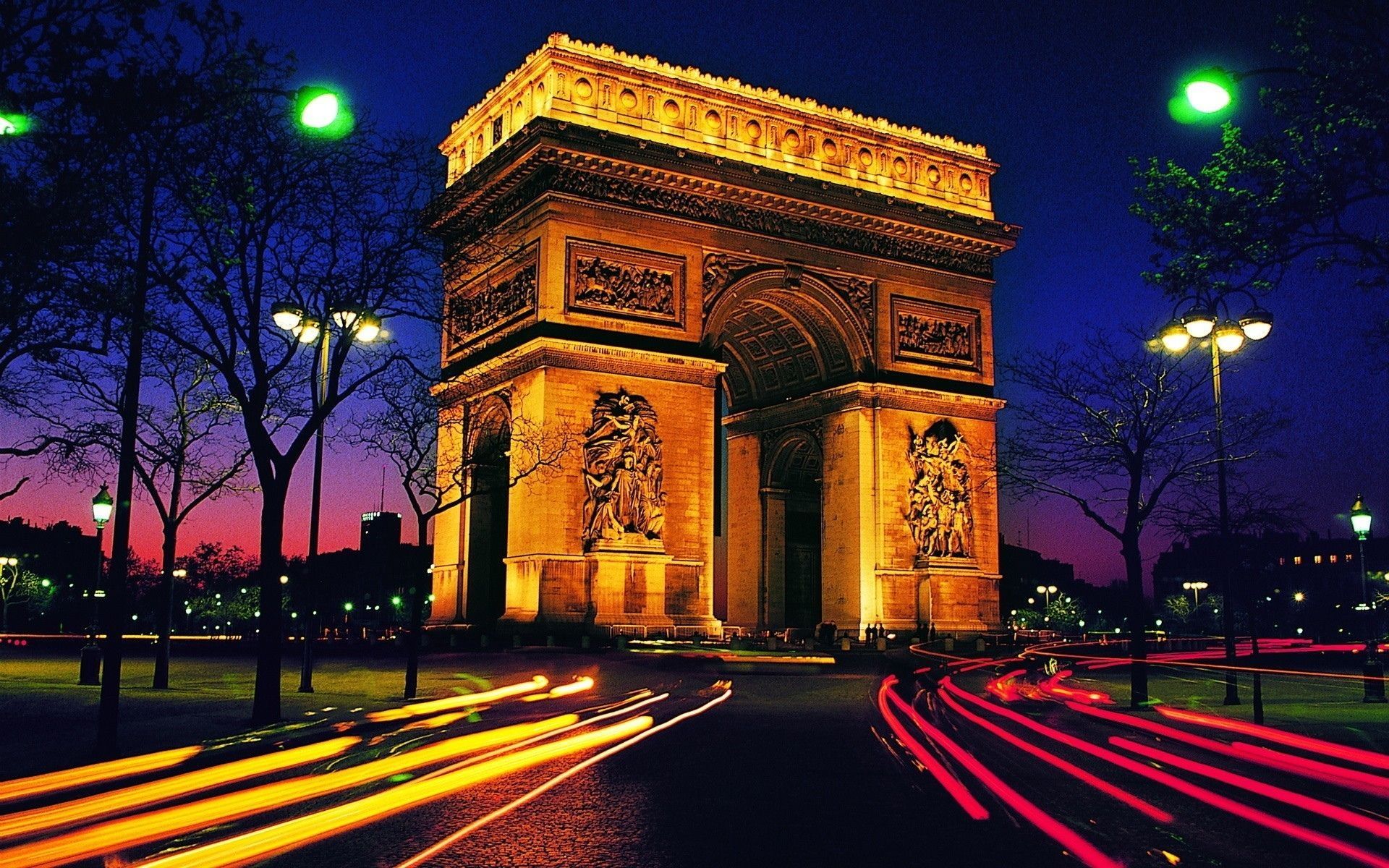 Arc De Triomphe Night Lights Wallpaper. Paris
