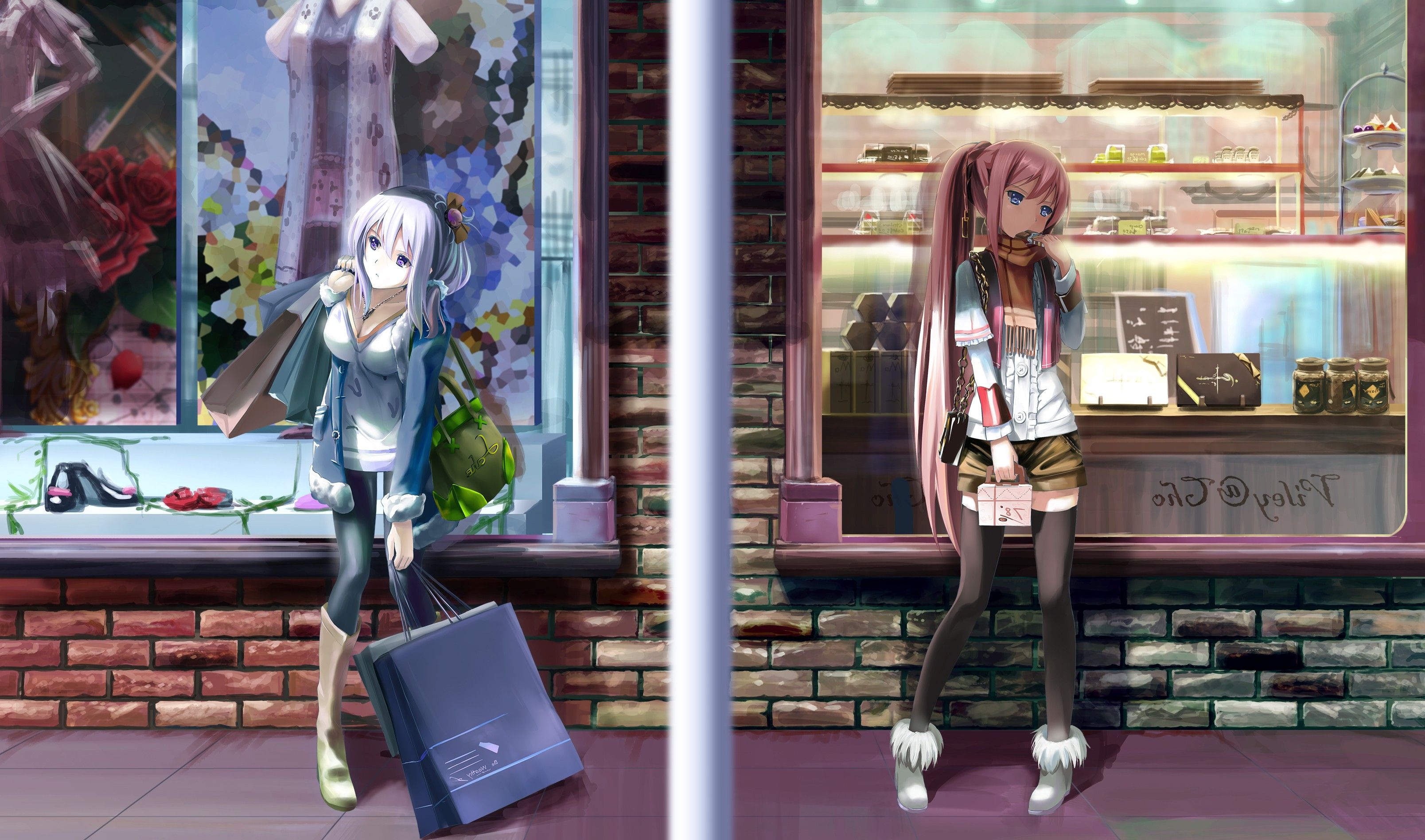 anime, Anime Girls, Original Characters, Pink Hair, Ponytail, Long