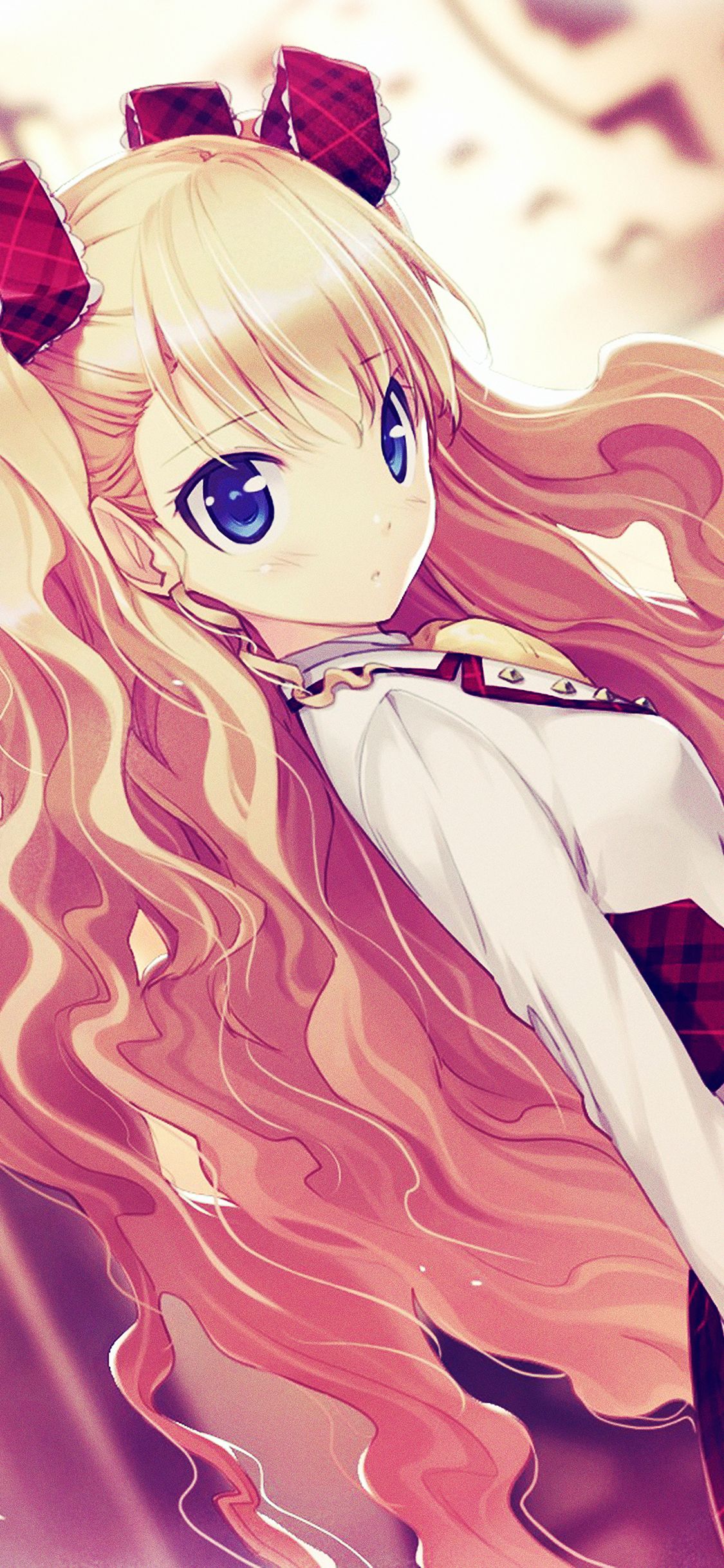 Anime Girl Blonde Blue Illust Art Wallpaper