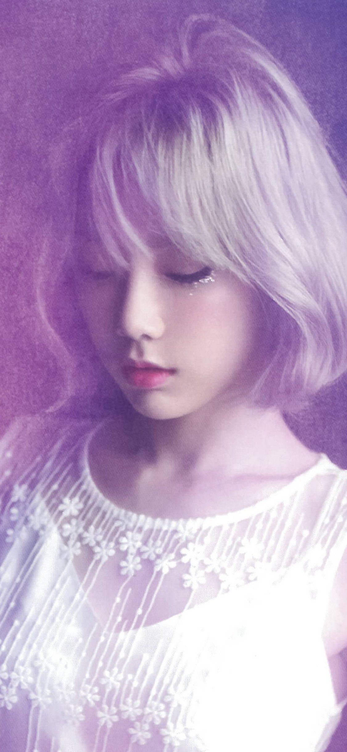 Taeyeon Kpop Girl Asian Purple iPhone X Wallpaper Free Download