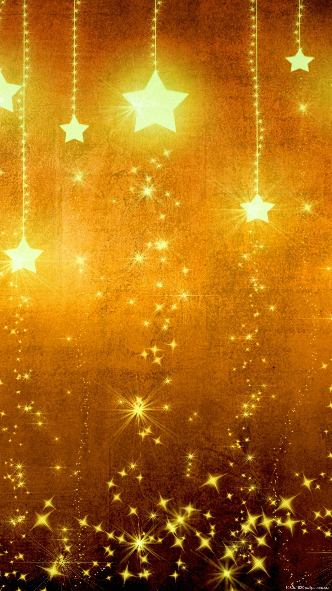 Star Light Holiday Yellow Gold Wallpaper HD