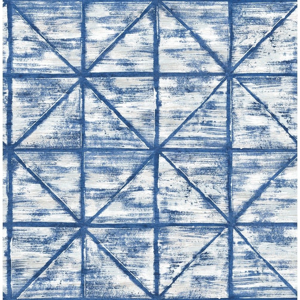 Shop Ness Blocks Geometric Wallpaper, In Blue & White Sale