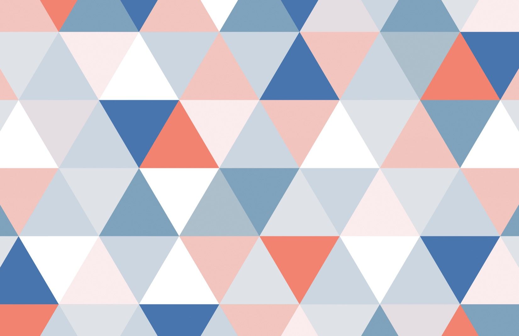 Red and Blue Colourful Geometric Triangle Pattern Wallpaper Mural
