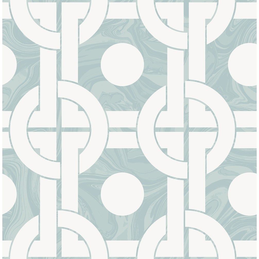 Shop Mindy Circles Dots Geometric Links Wallpaper, In Baby Blue